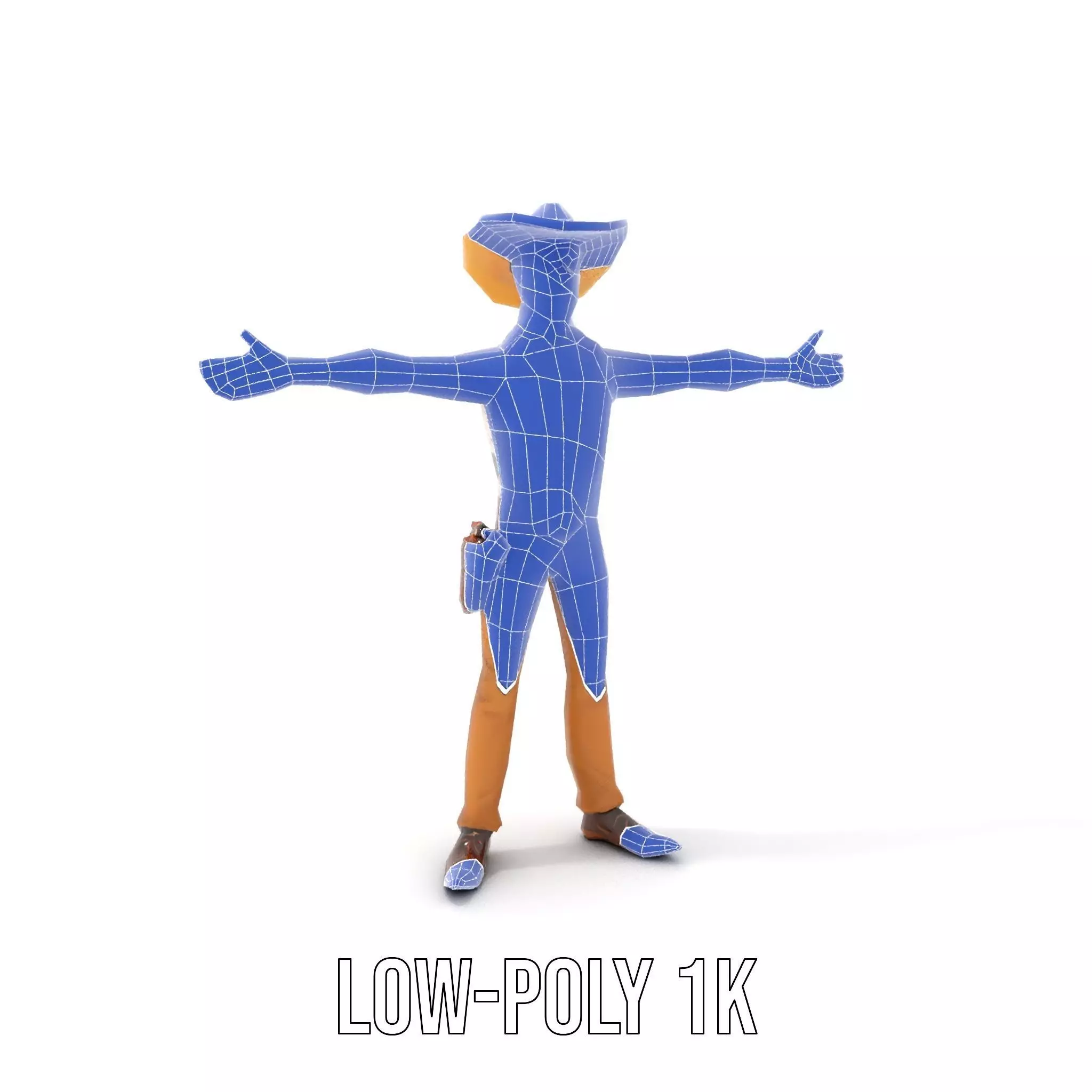 Cowboy Character Model Pack with Detailed Textures Low-poly 3D model_15