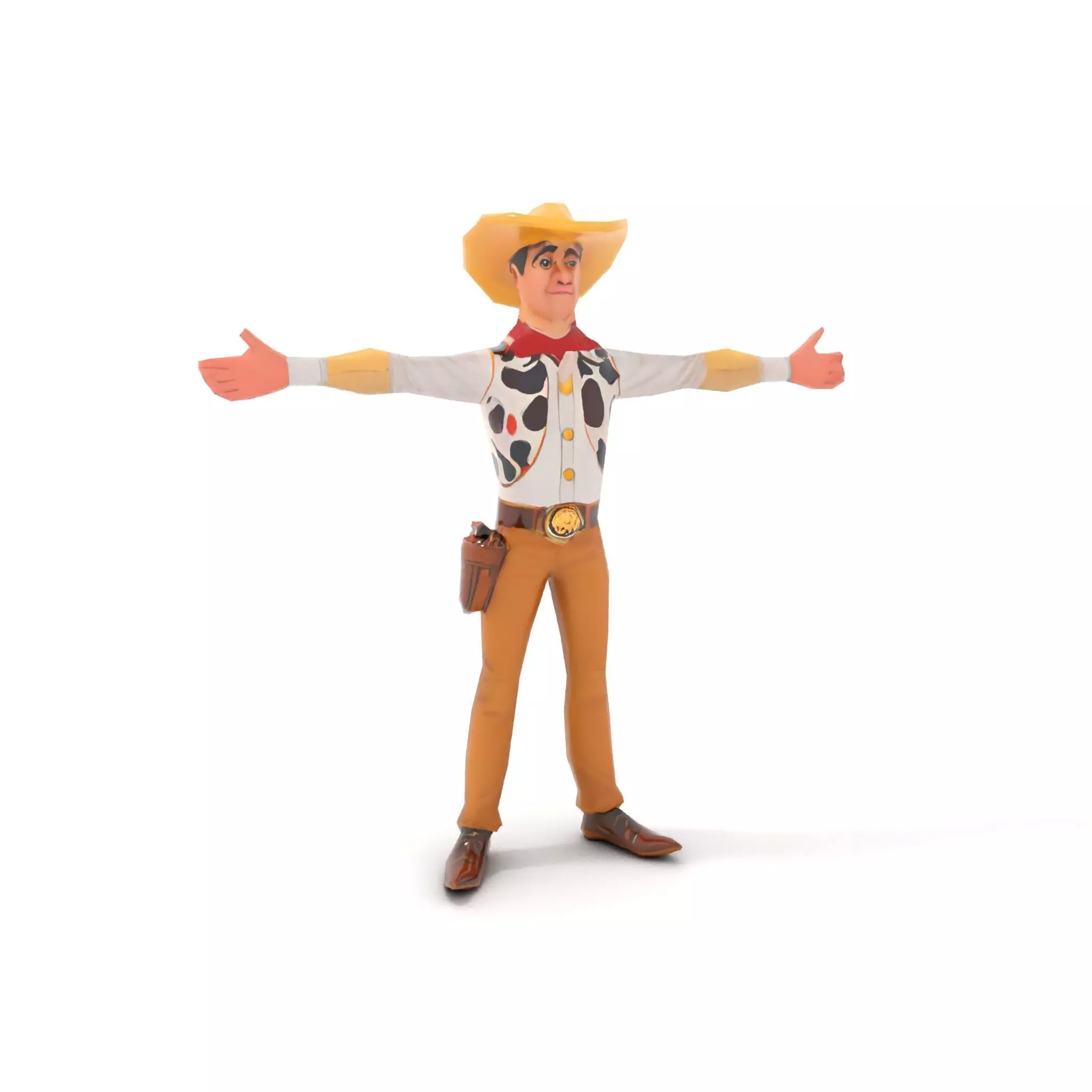 Cowboy Character Model Pack with Detailed Textures Low-poly 3D model_7