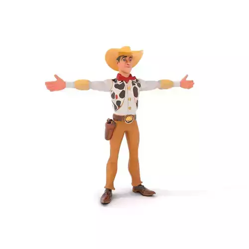 Cowboy Character Model Pack with Detailed Textures Low-poly 3D model