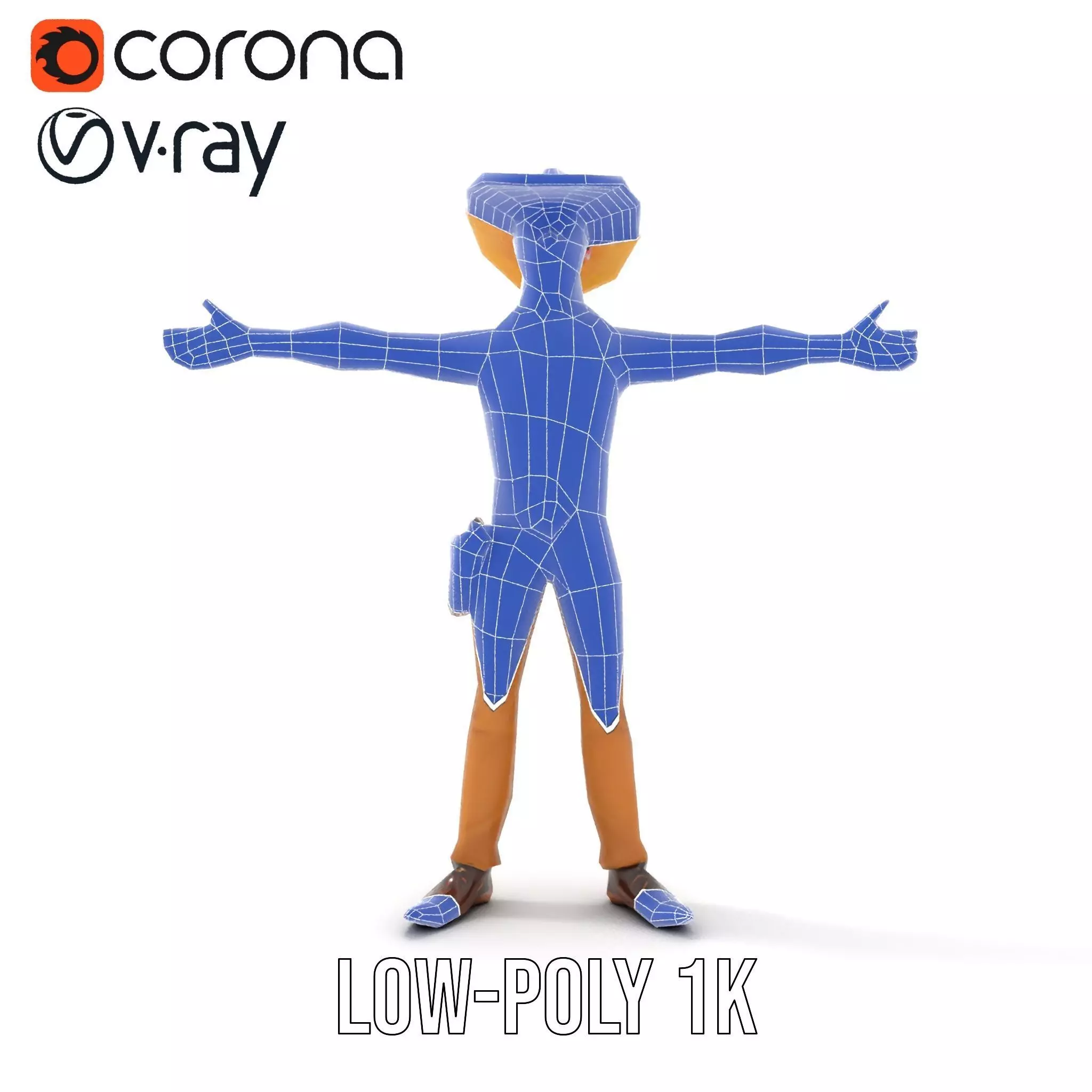 Cowboy Character Model Pack with Detailed Textures Low-poly 3D model_30