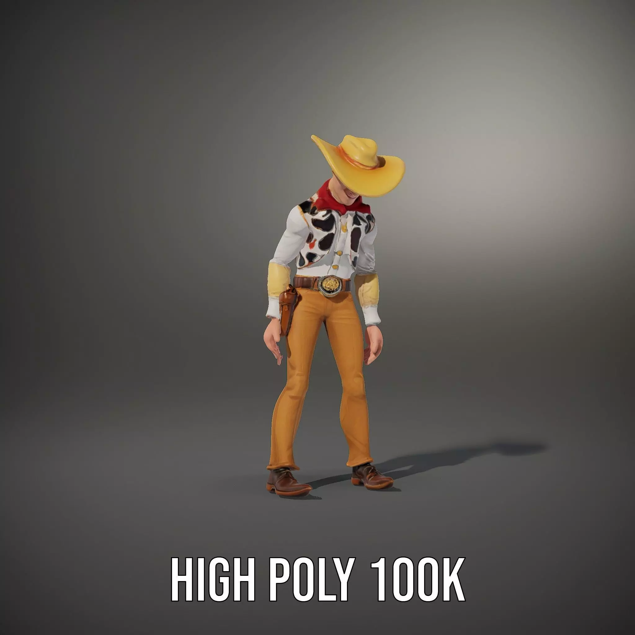 Cowboy Character Model Pack with Detailed Textures Low-poly 3D model_16