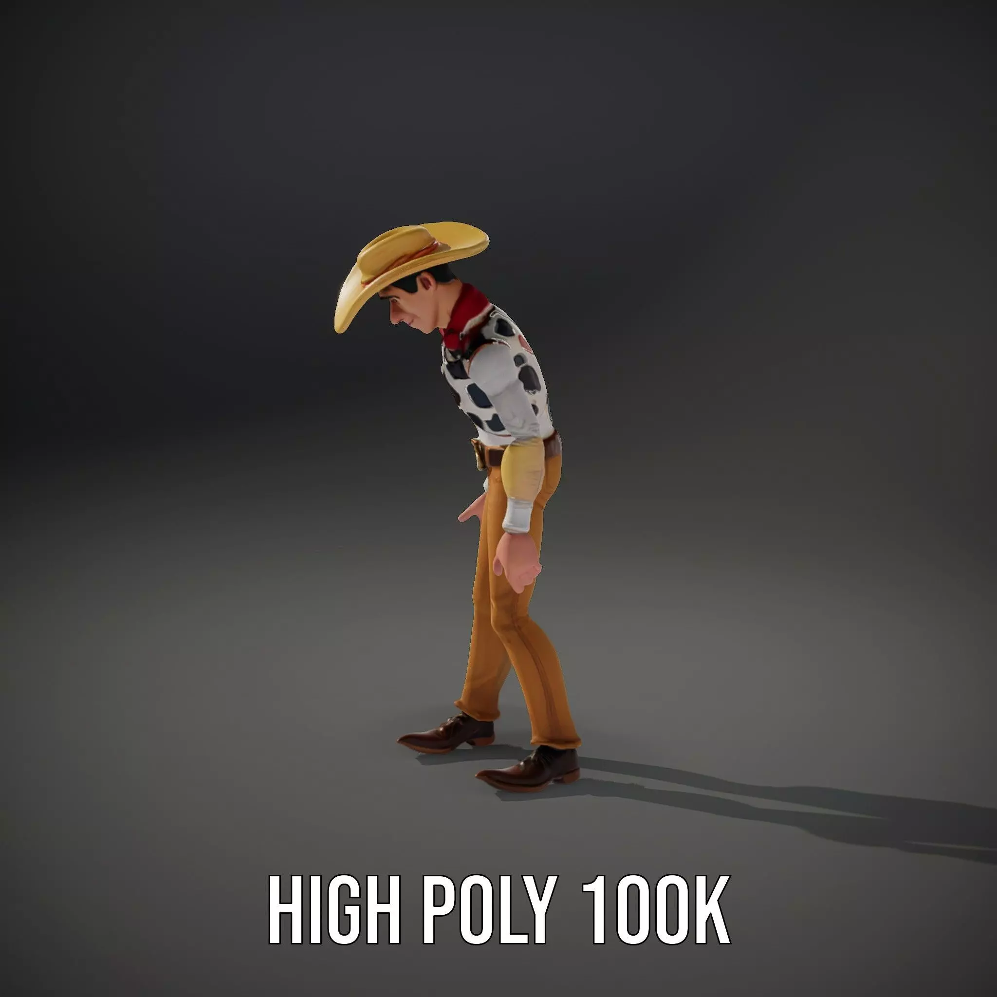 Cowboy Character Model Pack with Detailed Textures Low-poly 3D model_25