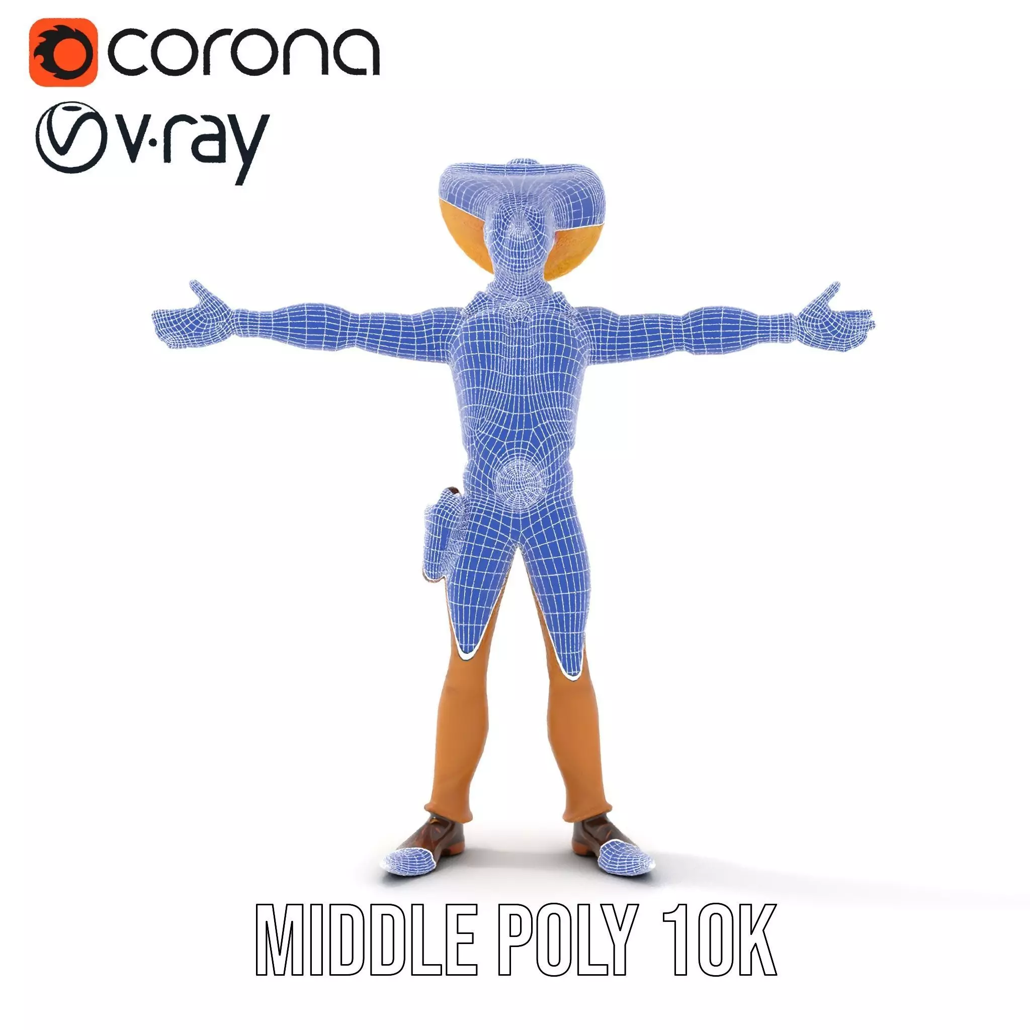 Cowboy Character Model Pack with Detailed Textures Low-poly 3D model_23