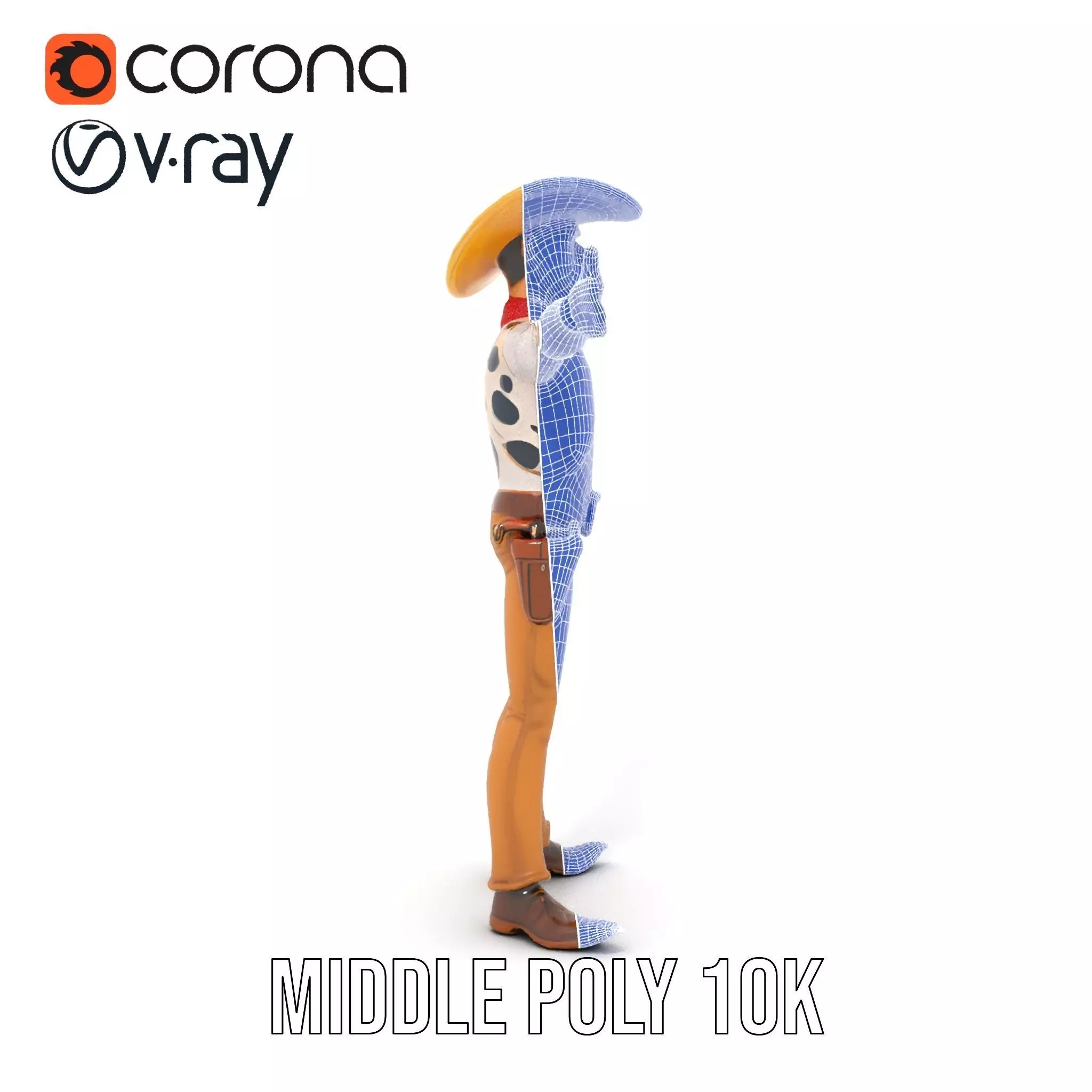 Cowboy Character Model Pack with Detailed Textures Low-poly 3D model_29