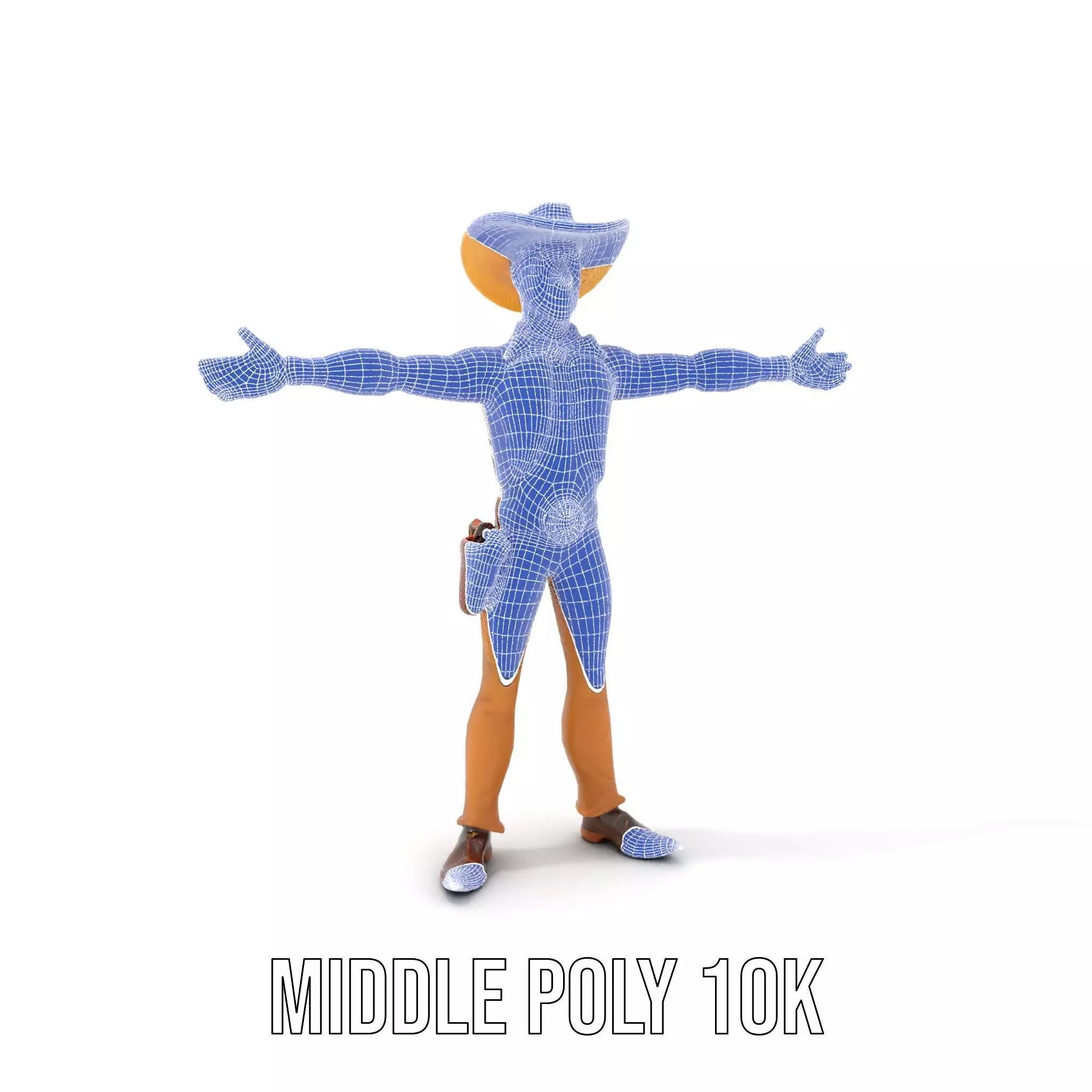 Cowboy Character Model Pack with Detailed Textures Low-poly 3D model_9