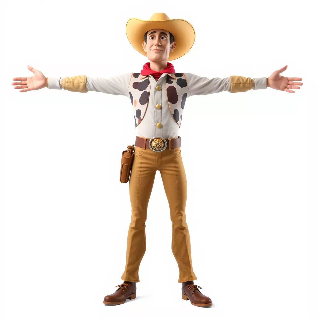 Cowboy Character Model Pack with Detailed Textures Low-poly 3D model_2