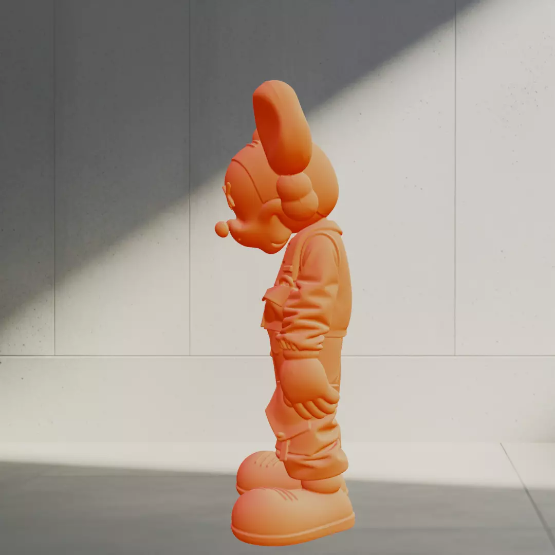 Kaws x Mickey Mouse Pink Drip Fan Art Toy Printable 3D print model_4