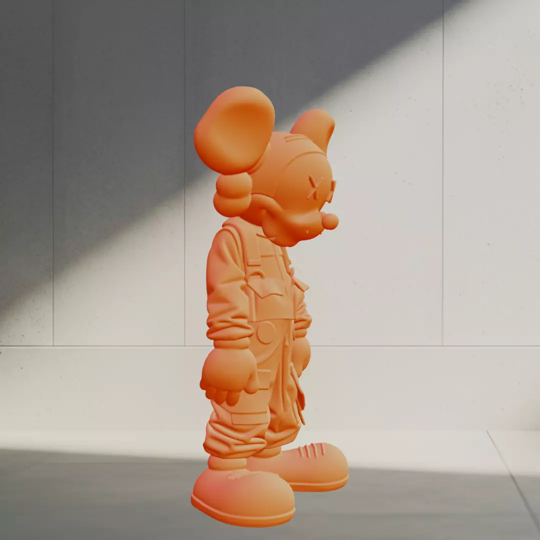 Kaws x Mickey Mouse Pink Drip Fan Art Toy Printable 3D print model_11