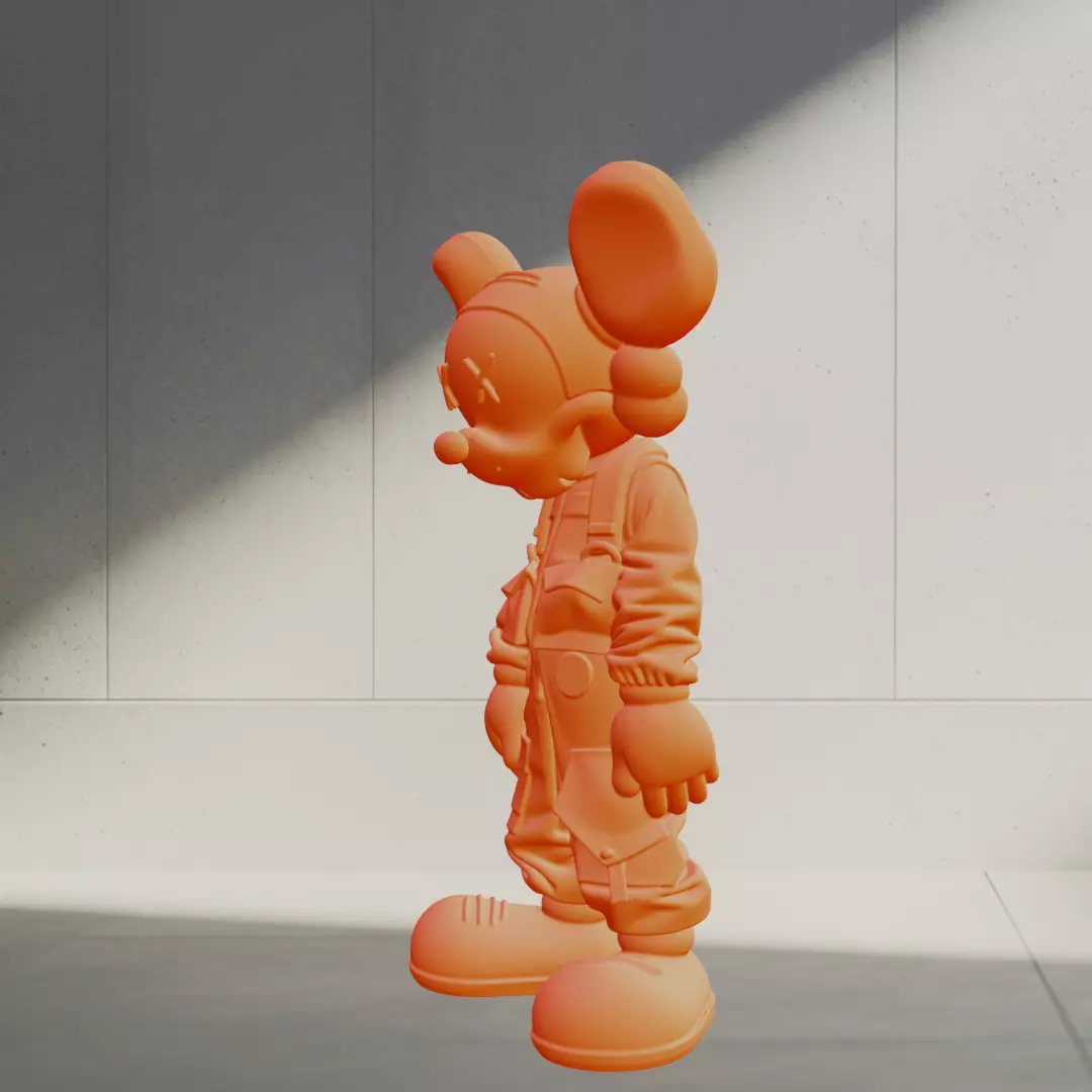 Kaws x Mickey Mouse Pink Drip Fan Art Toy Printable 3D print model_3