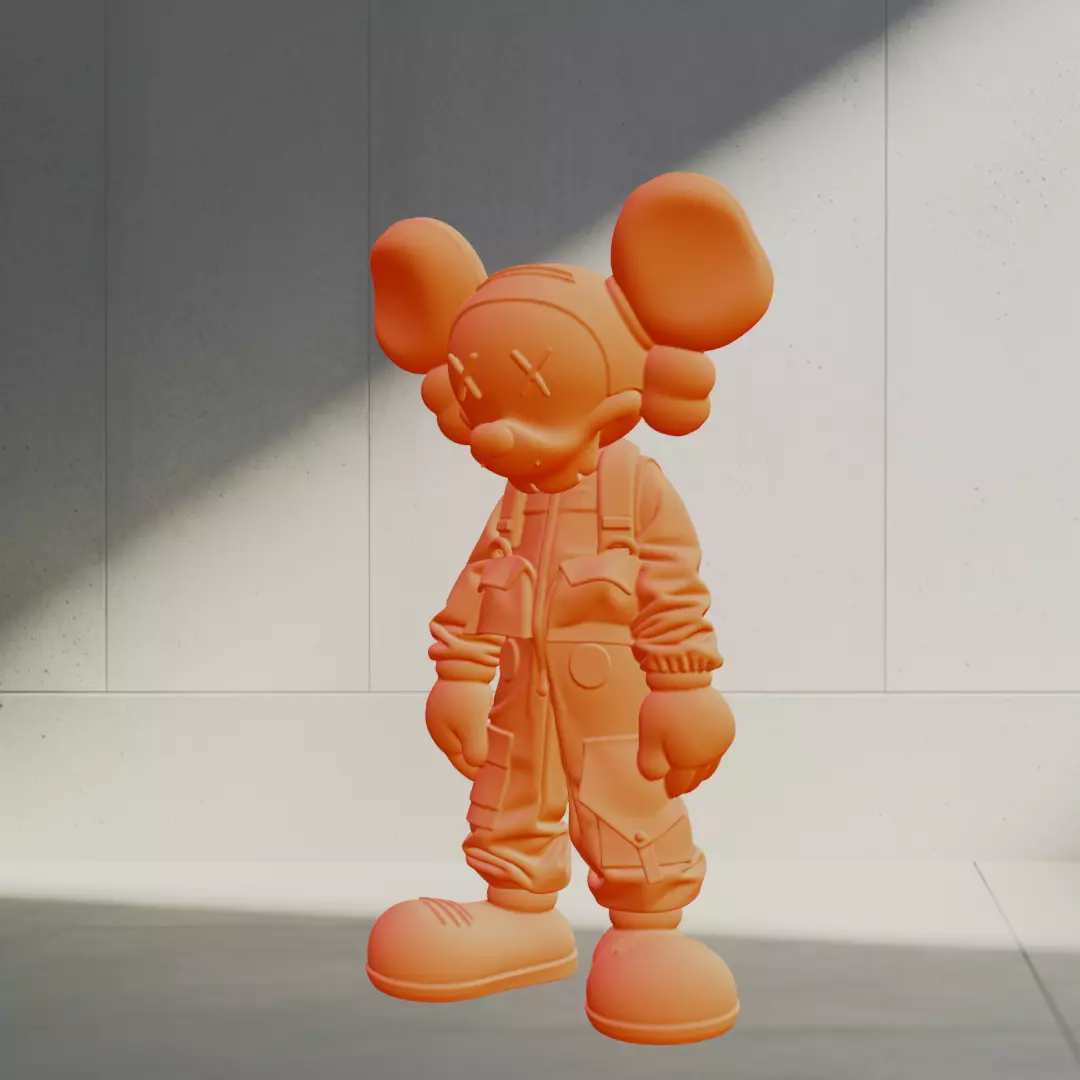 Kaws x Mickey Mouse Pink Drip Fan Art Toy Printable 3D print model_2
