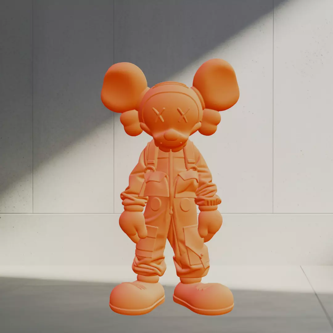 Kaws x Mickey Mouse Pink Drip Fan Art Toy Printable 3D print model_1