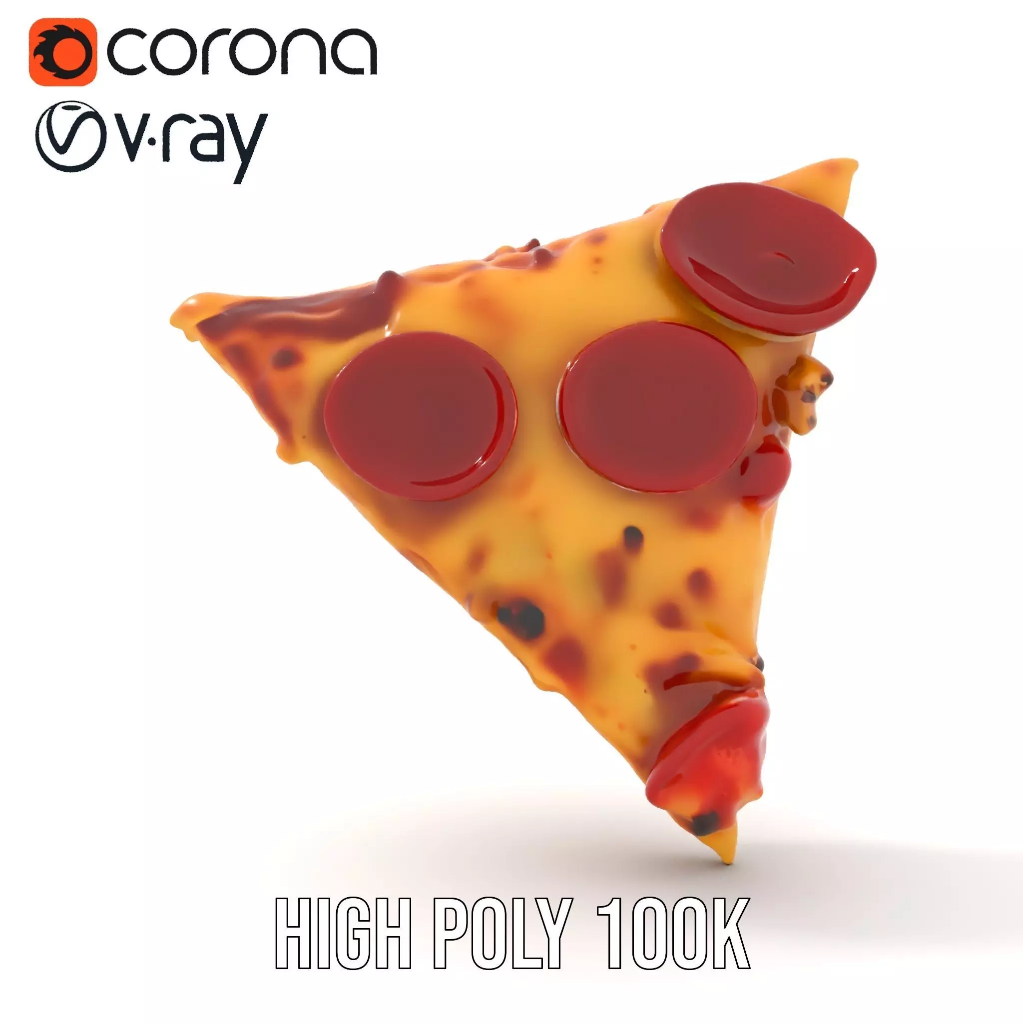 Pepperoni Pizza Slice Model Pack Low-poly 3D model_20