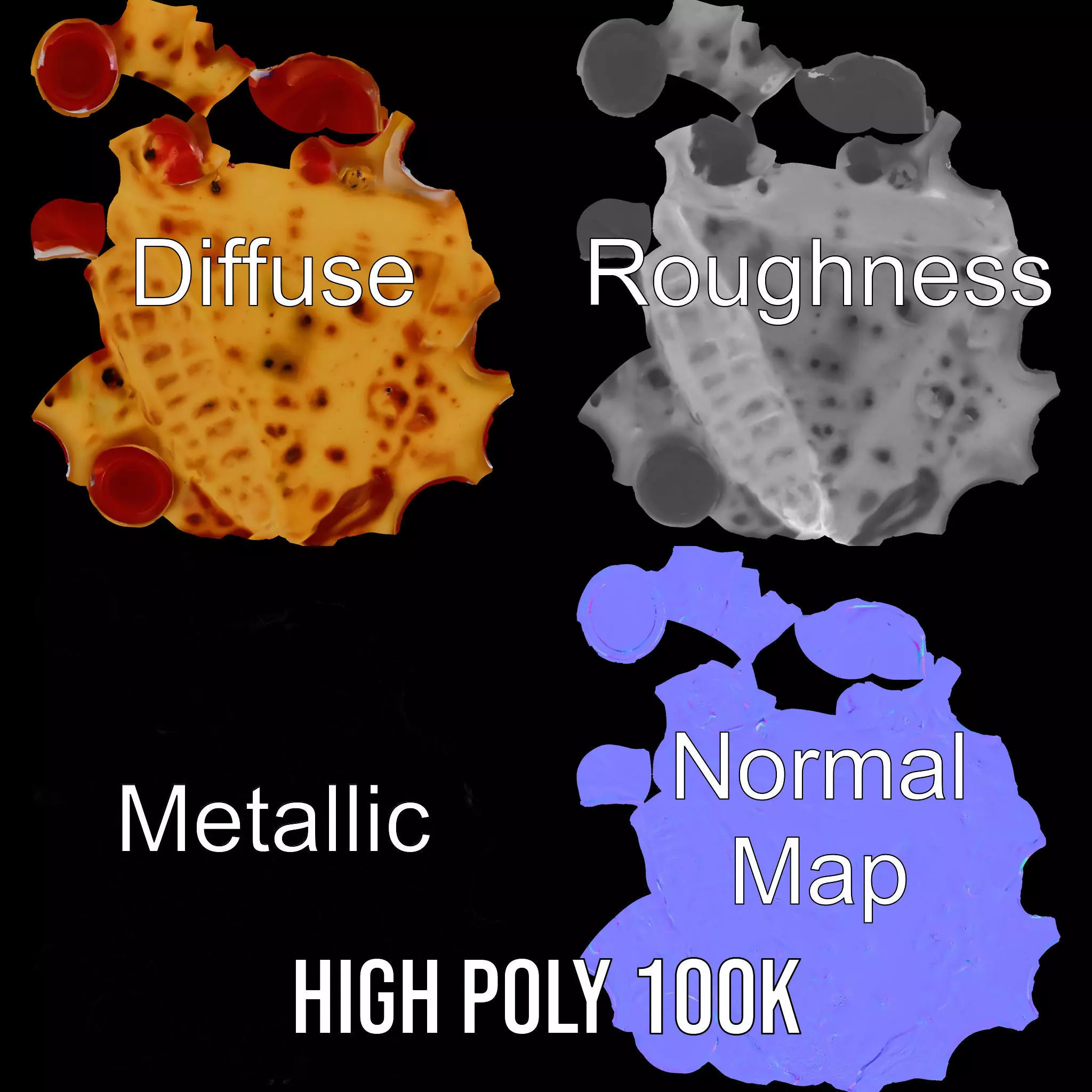 Pepperoni Pizza Slice Model Pack Low-poly 3D model_3