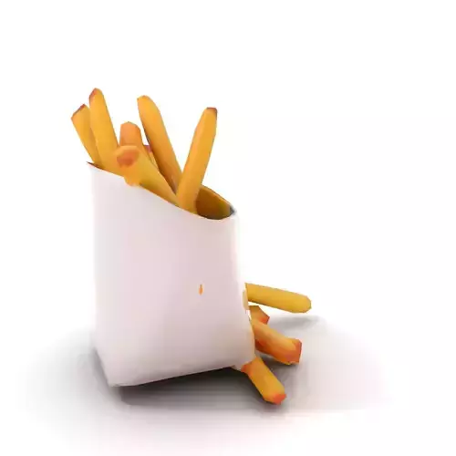 French Fries with Packaging Model Pack Low-poly 3D model 7