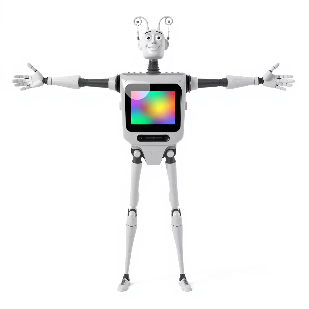 Smiling Robot with Screen model pack Low-poly 3D model_2