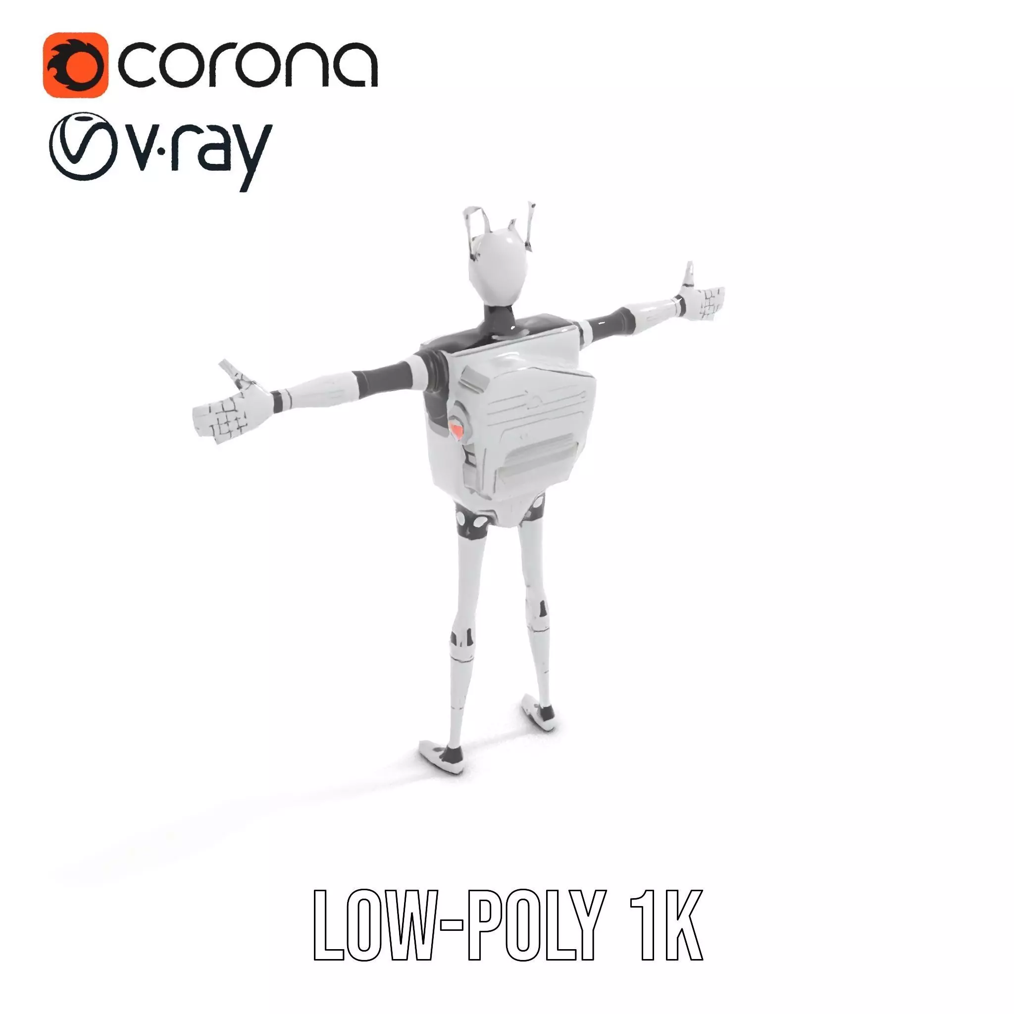 Smiling Robot with Screen model pack Low-poly 3D model_7