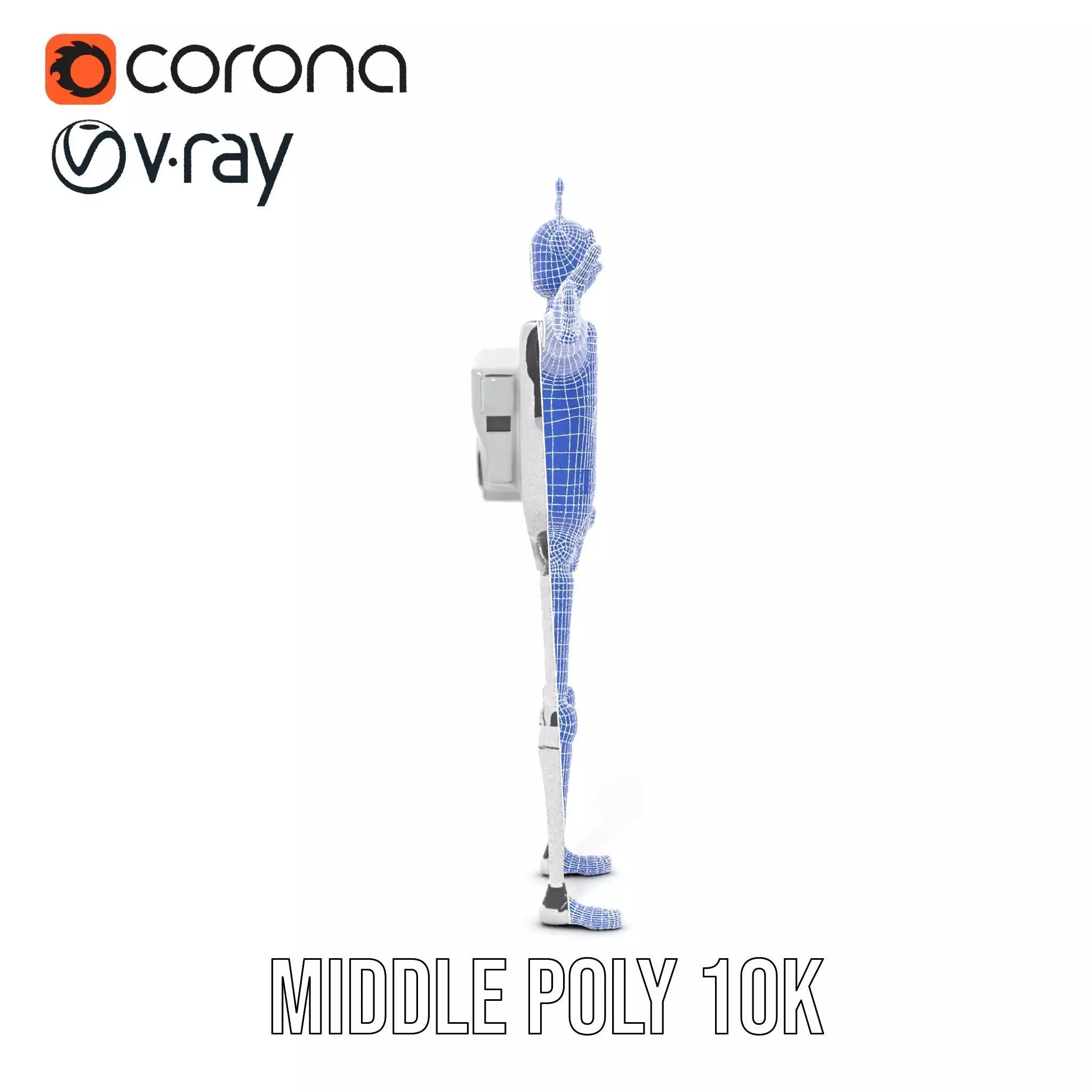 Smiling Robot with Screen model pack Low-poly 3D model_26