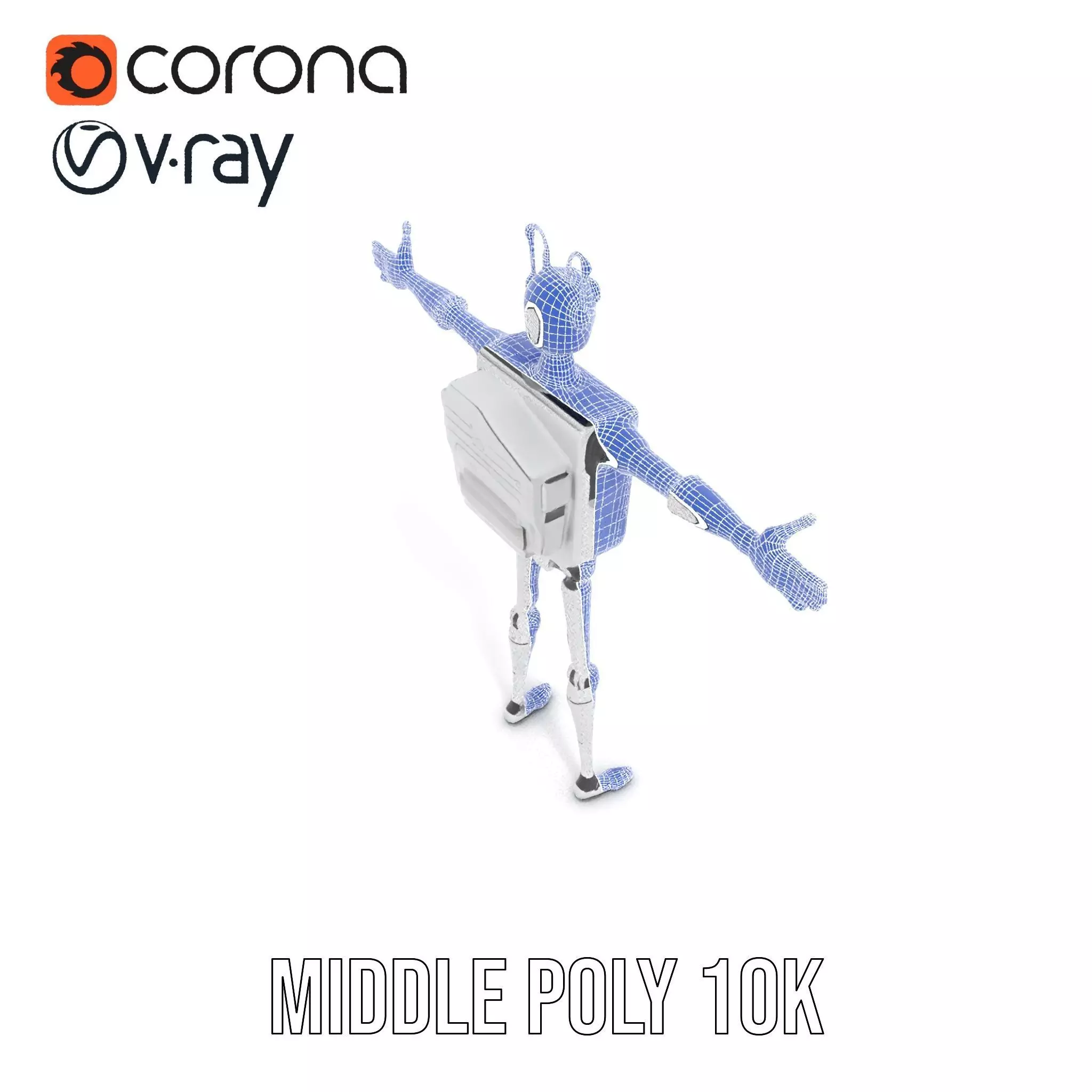 Smiling Robot with Screen model pack Low-poly 3D model_20