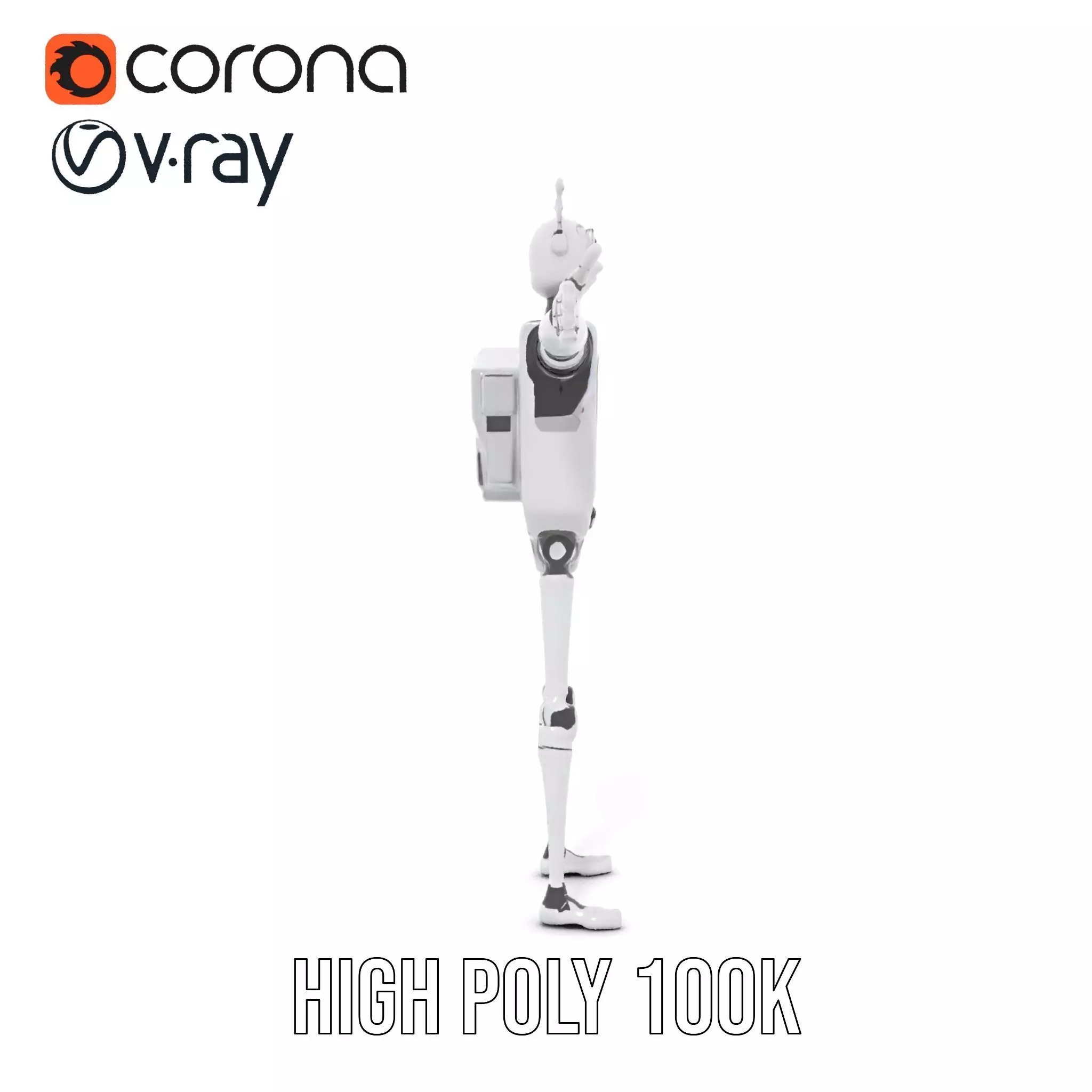 Smiling Robot with Screen model pack Low-poly 3D model_19