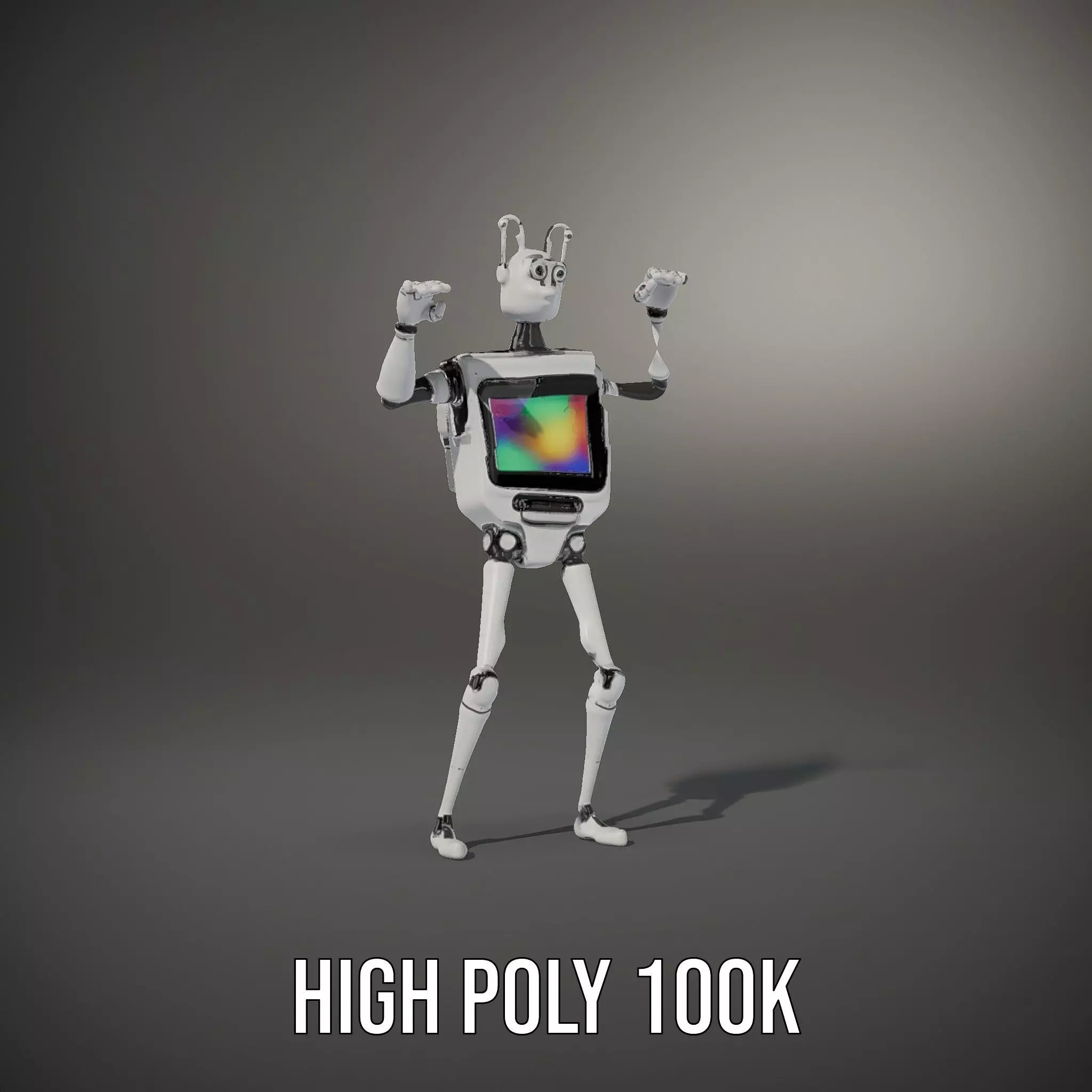 Smiling Robot with Screen model pack Low-poly 3D model_22