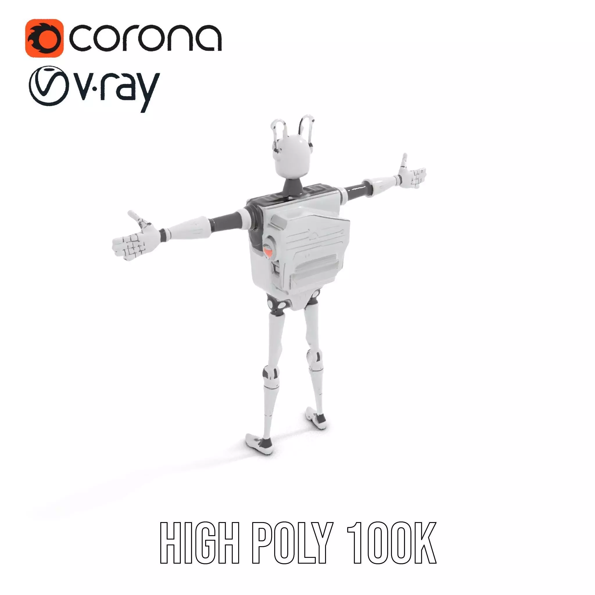 Smiling Robot with Screen model pack Low-poly 3D model_14