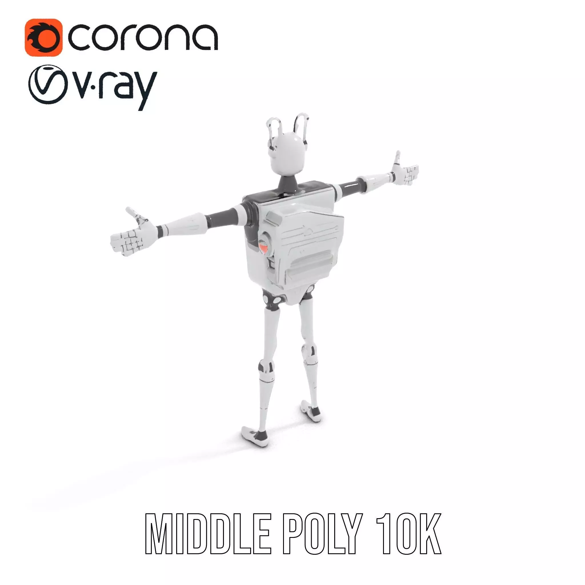 Smiling Robot with Screen model pack Low-poly 3D model_5