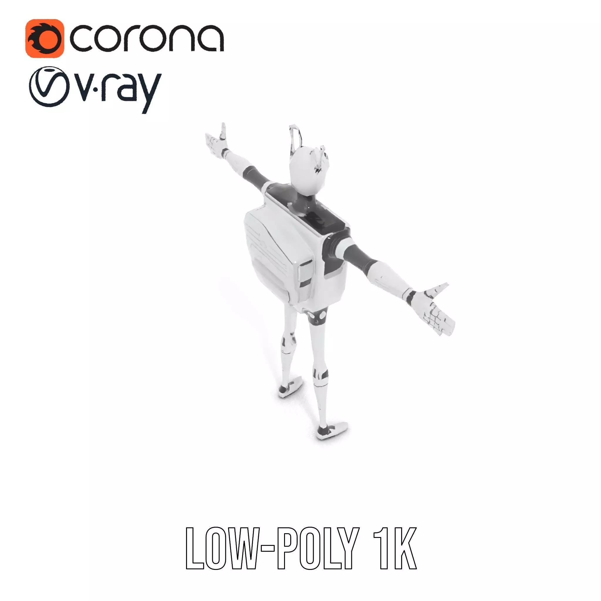 Smiling Robot with Screen model pack Low-poly 3D model_8