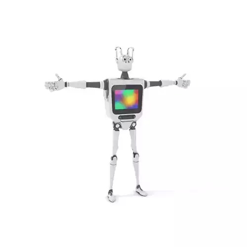 Smiling Robot with Screen model pack Low-poly 3D model