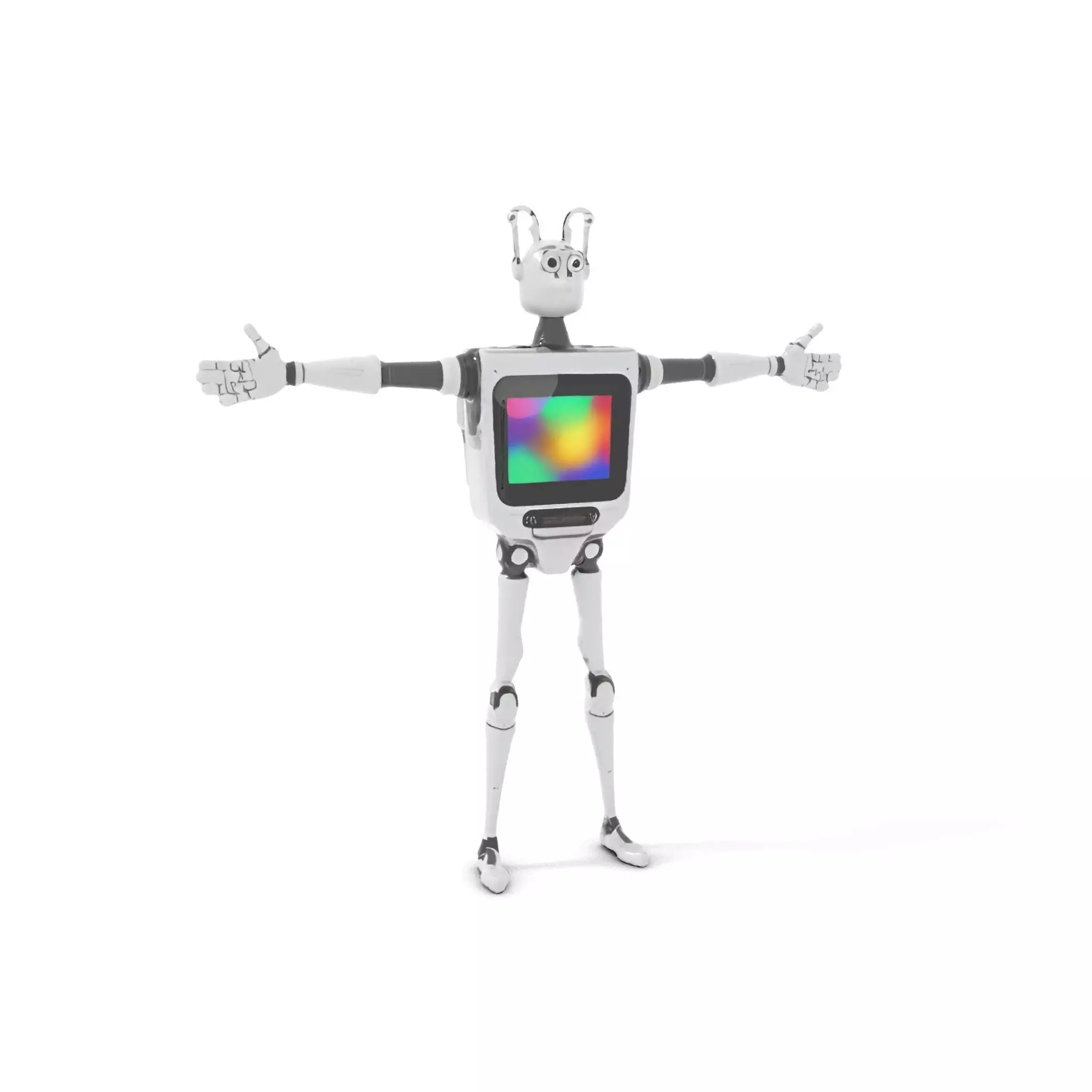 Smiling Robot with Screen model pack Low-poly 3D model_0