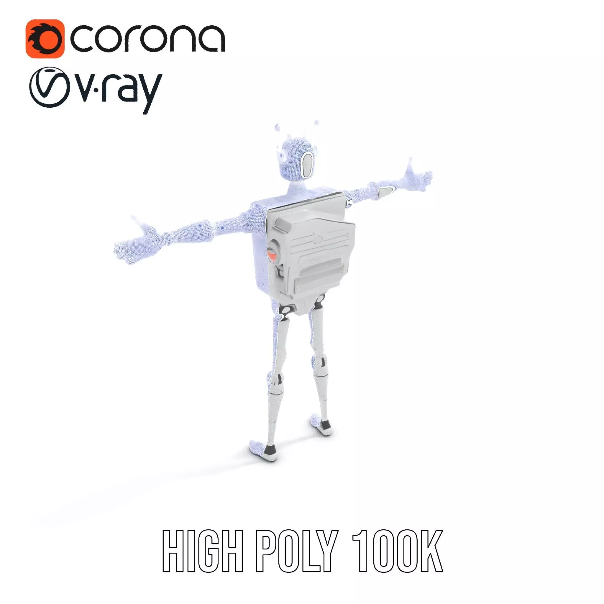 Smiling Robot with Screen model pack Low-poly 3D model_25
