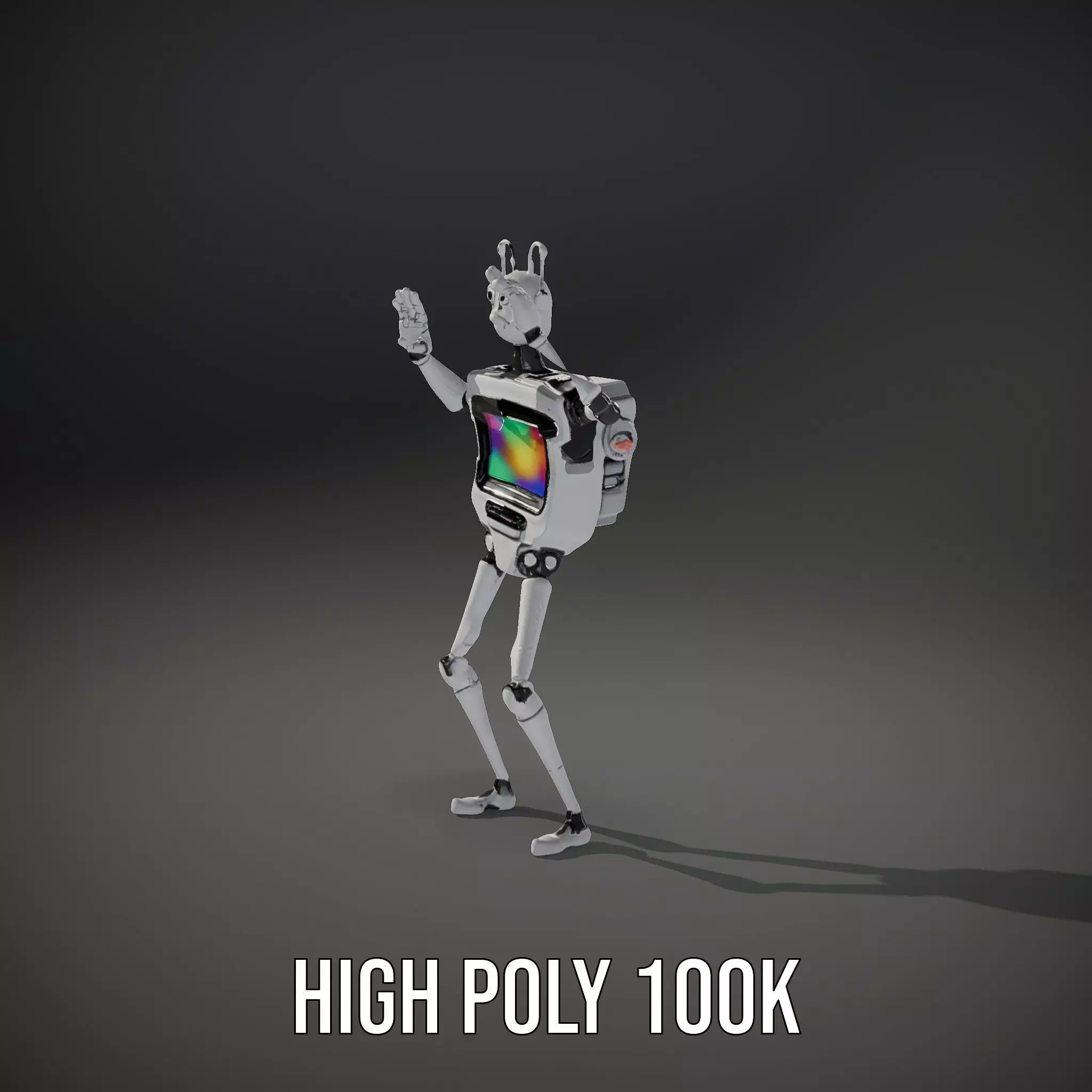 Smiling Robot with Screen model pack Low-poly 3D model_31