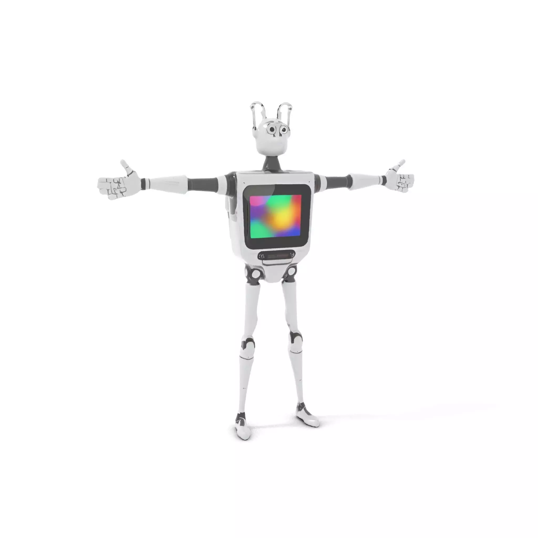 Smiling Robot with Screen model pack Low-poly 3D model_9