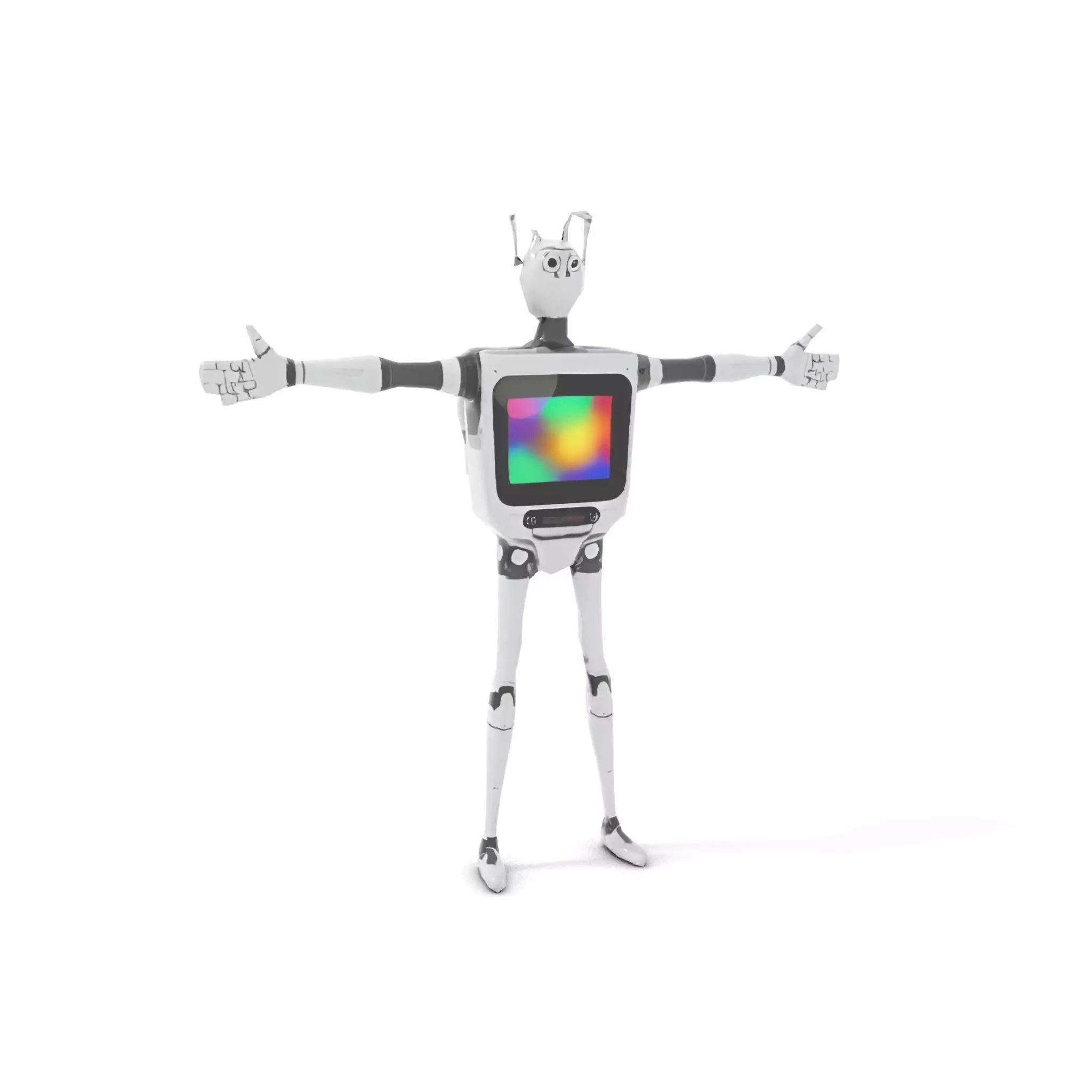 Smiling Robot with Screen model pack Low-poly 3D model_10
