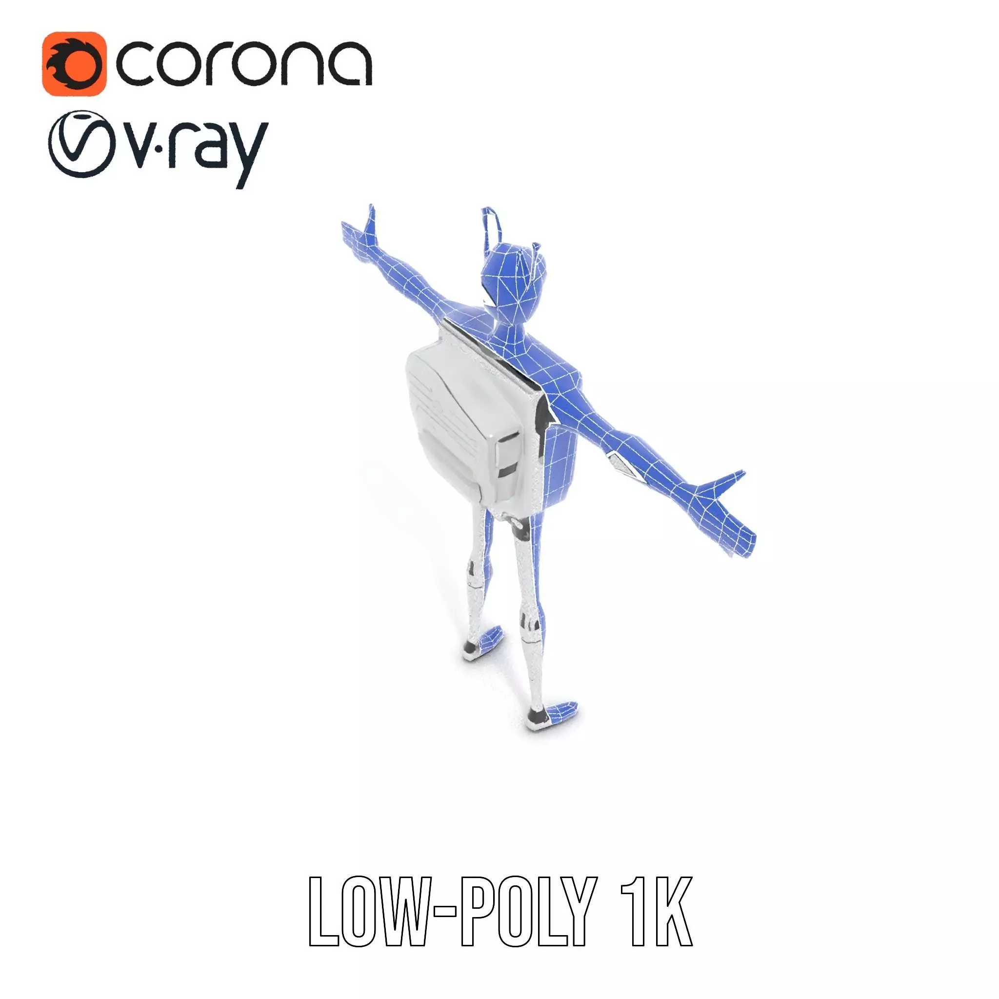 Smiling Robot with Screen model pack Low-poly 3D model_21