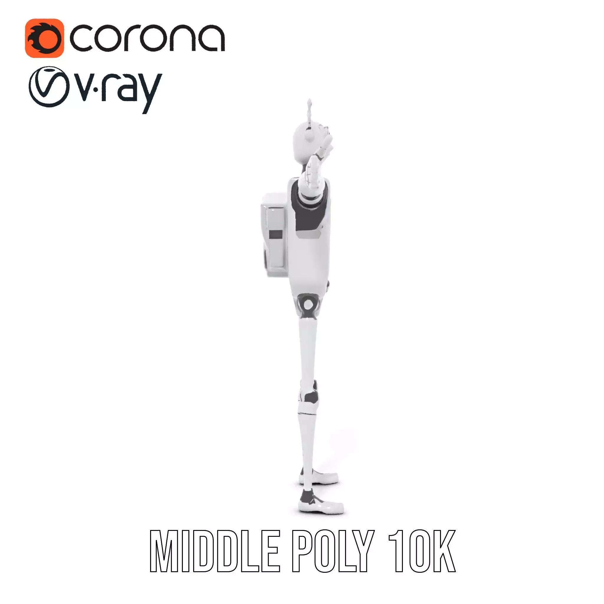 Smiling Robot with Screen model pack Low-poly 3D model_12