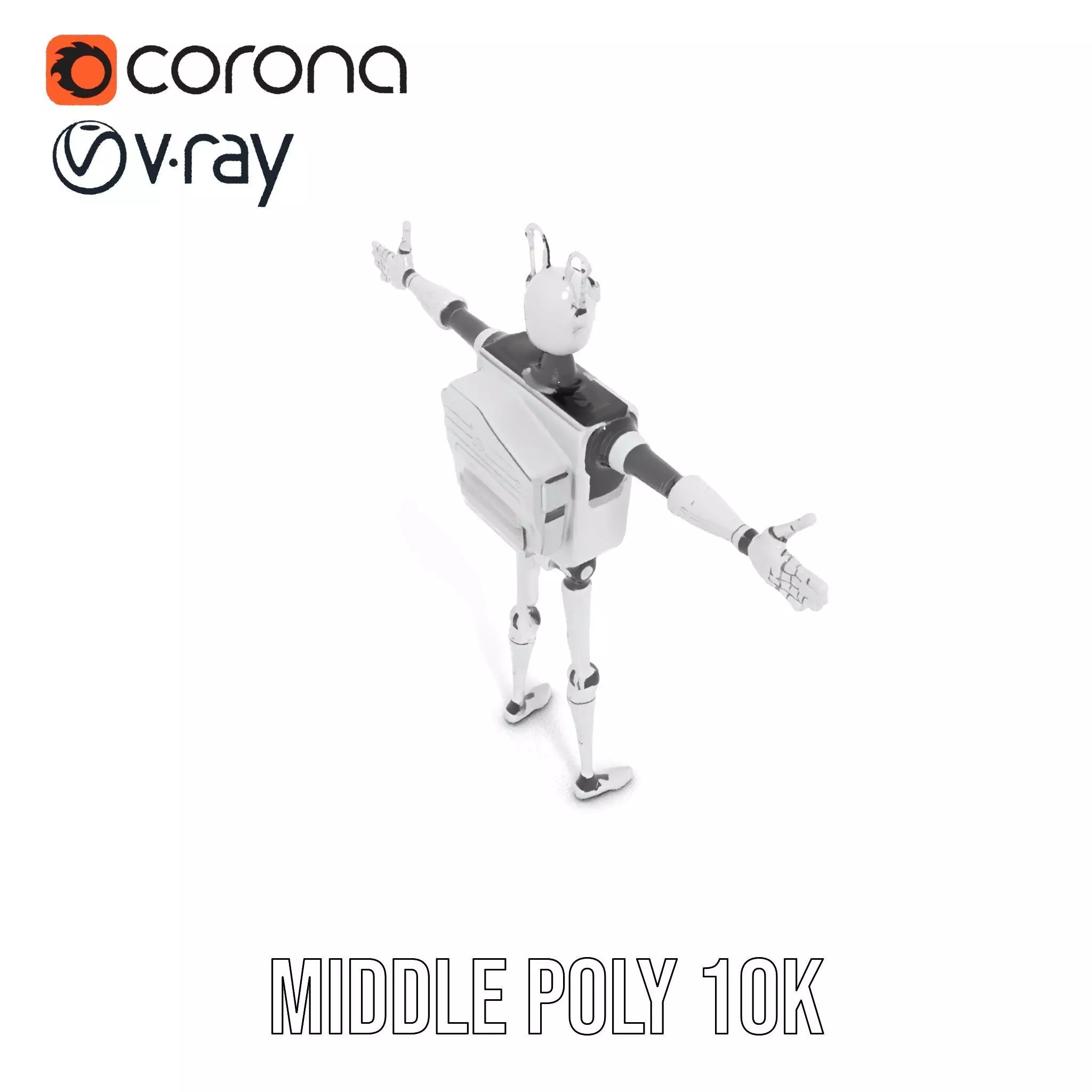 Smiling Robot with Screen model pack Low-poly 3D model_17