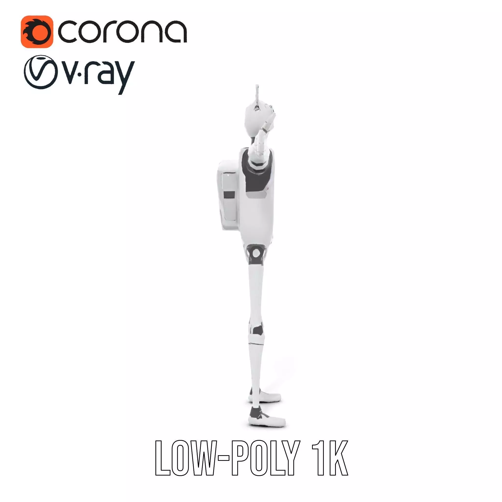 Smiling Robot with Screen model pack Low-poly 3D model_18