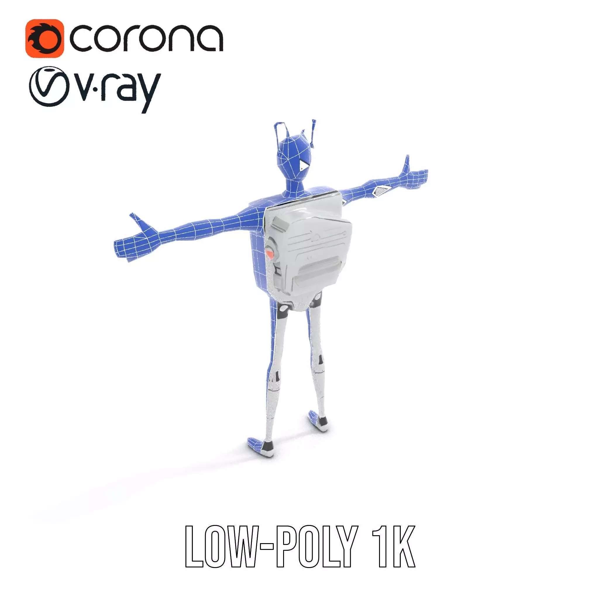 Smiling Robot with Screen model pack Low-poly 3D model_24