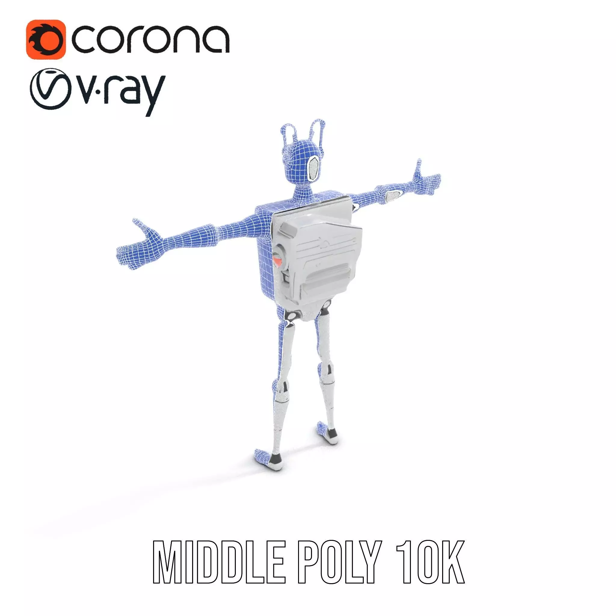 Smiling Robot with Screen model pack Low-poly 3D model_23