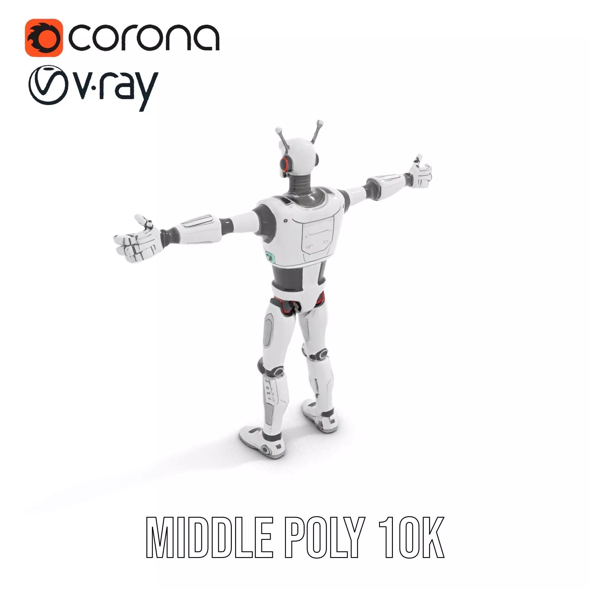 Retro Robot Character Model Pack Low-poly 3D model_12