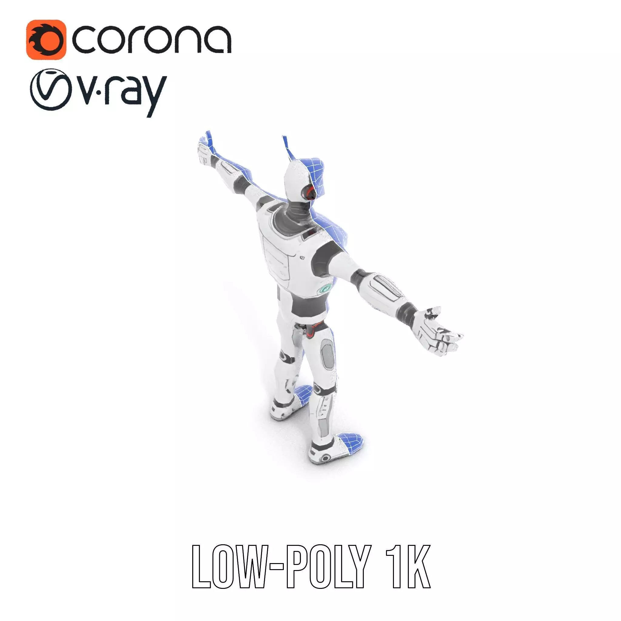 Retro Robot Character Model Pack Low-poly 3D model_19