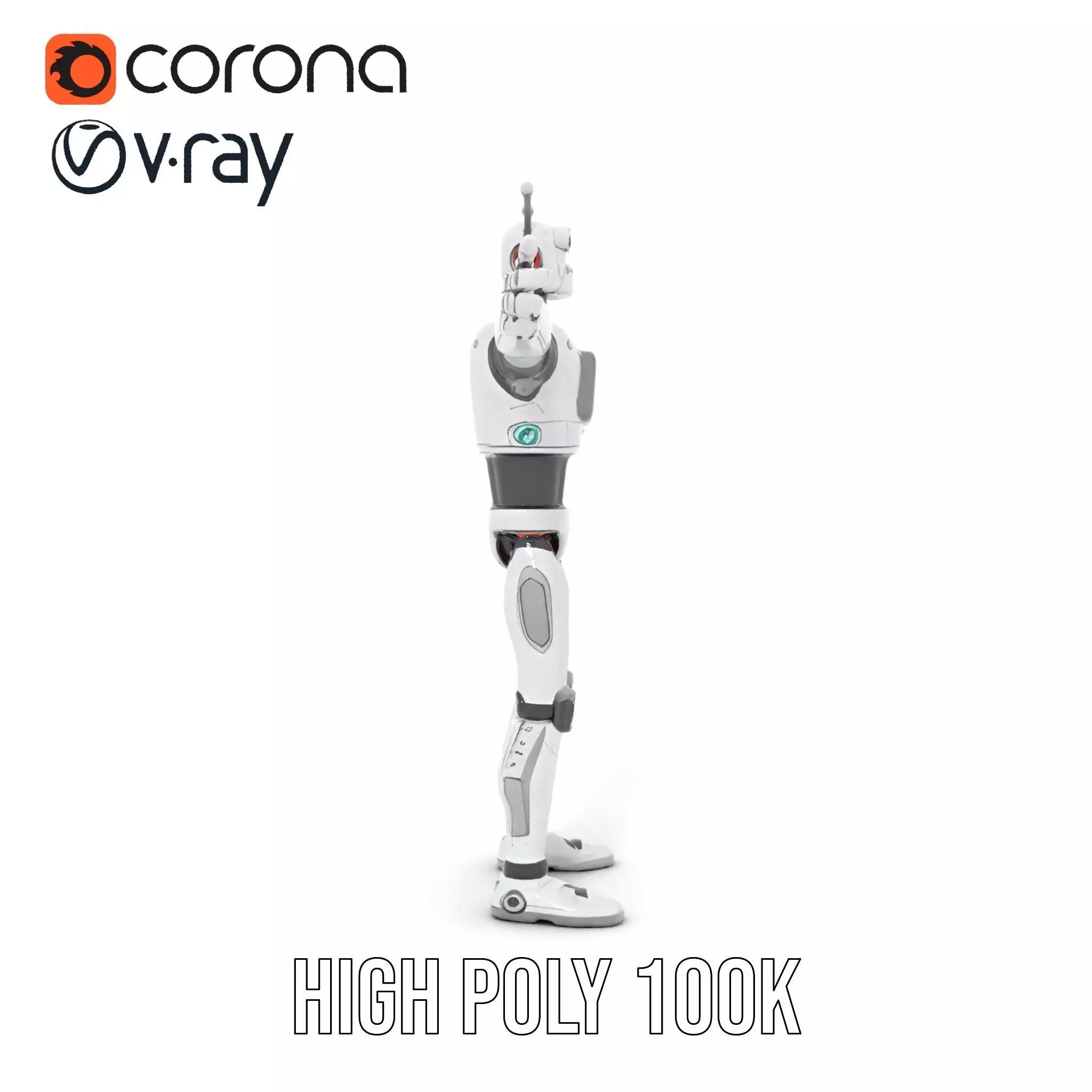 Retro Robot Character Model Pack Low-poly 3D model_20