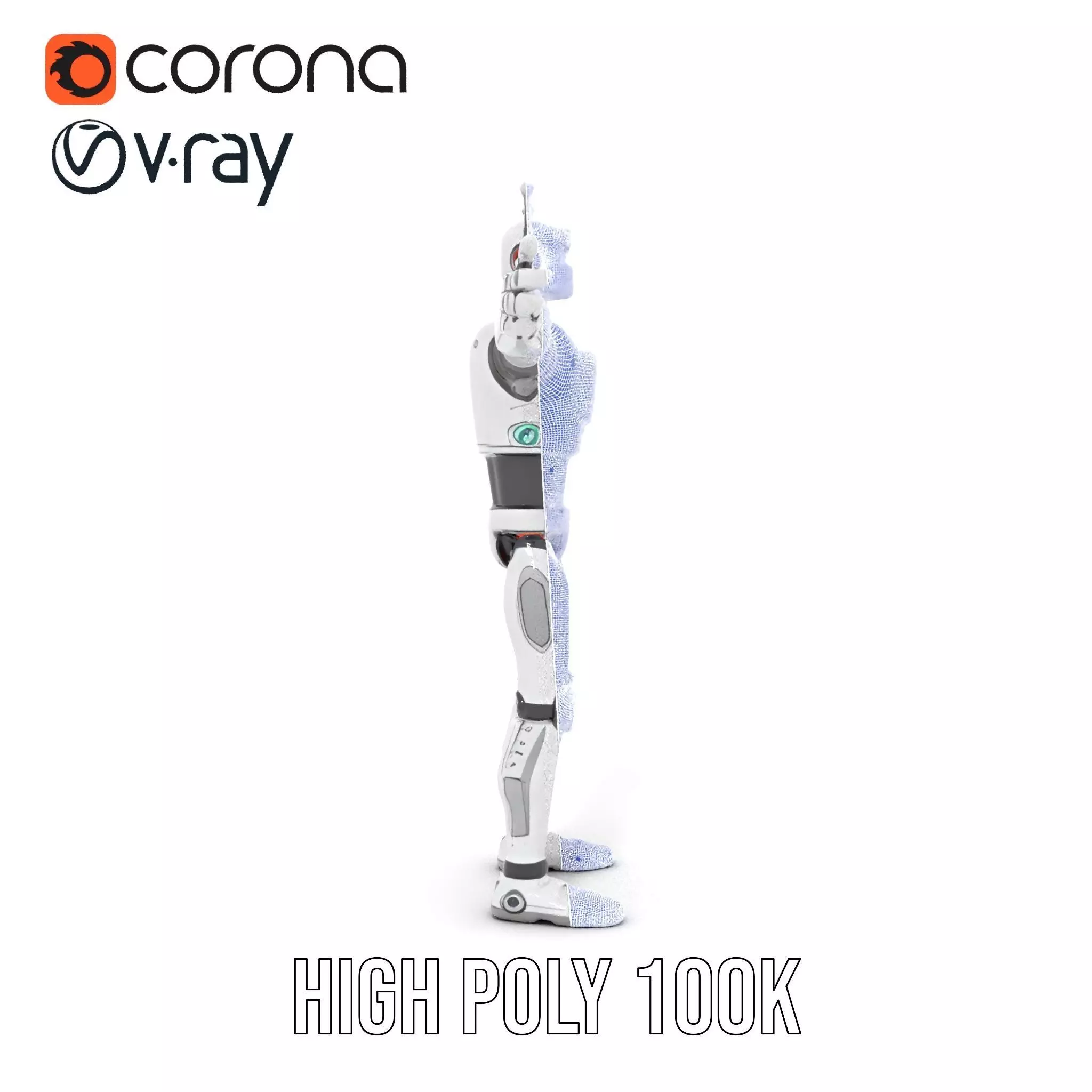 Retro Robot Character Model Pack Low-poly 3D model_34