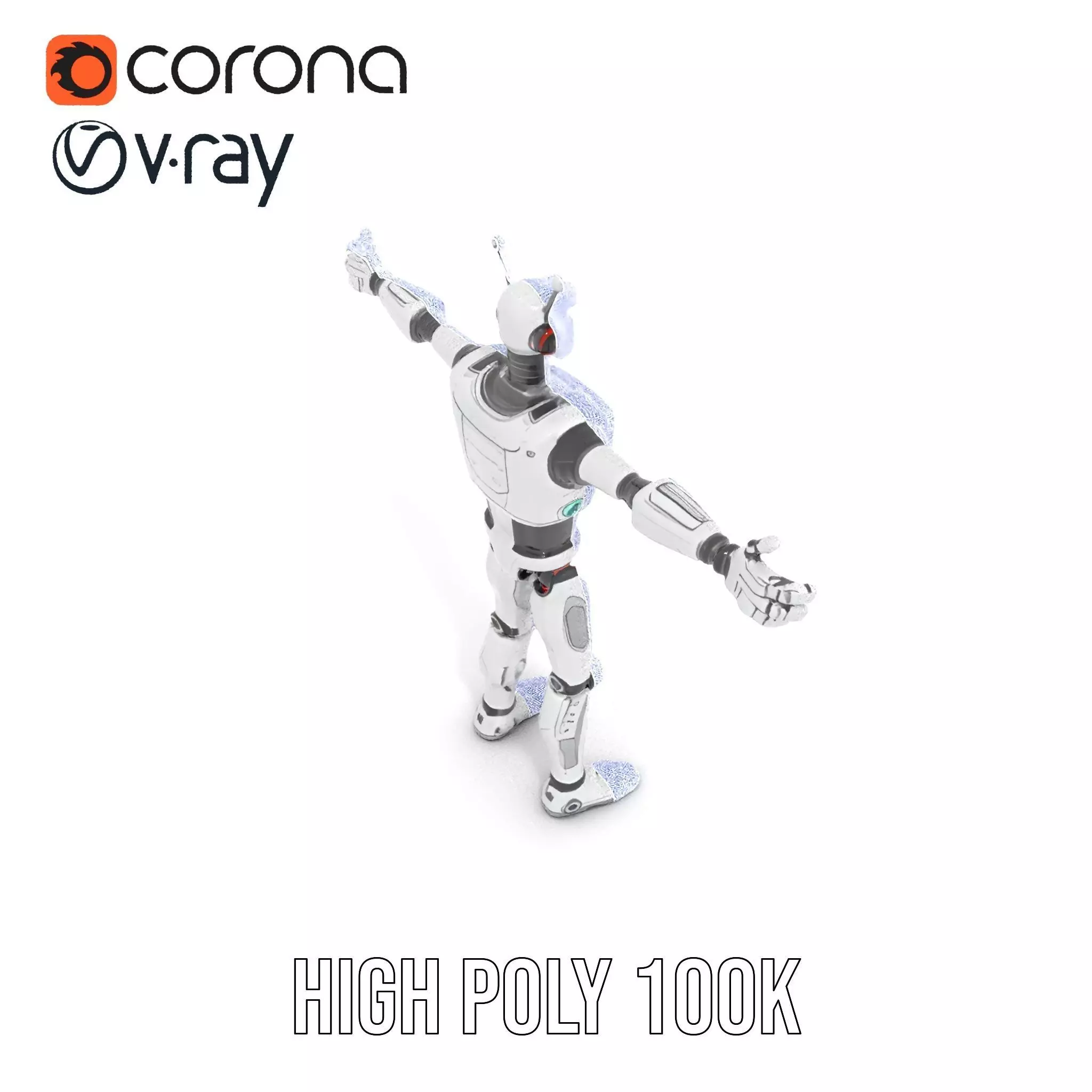 Retro Robot Character Model Pack Low-poly 3D model_33