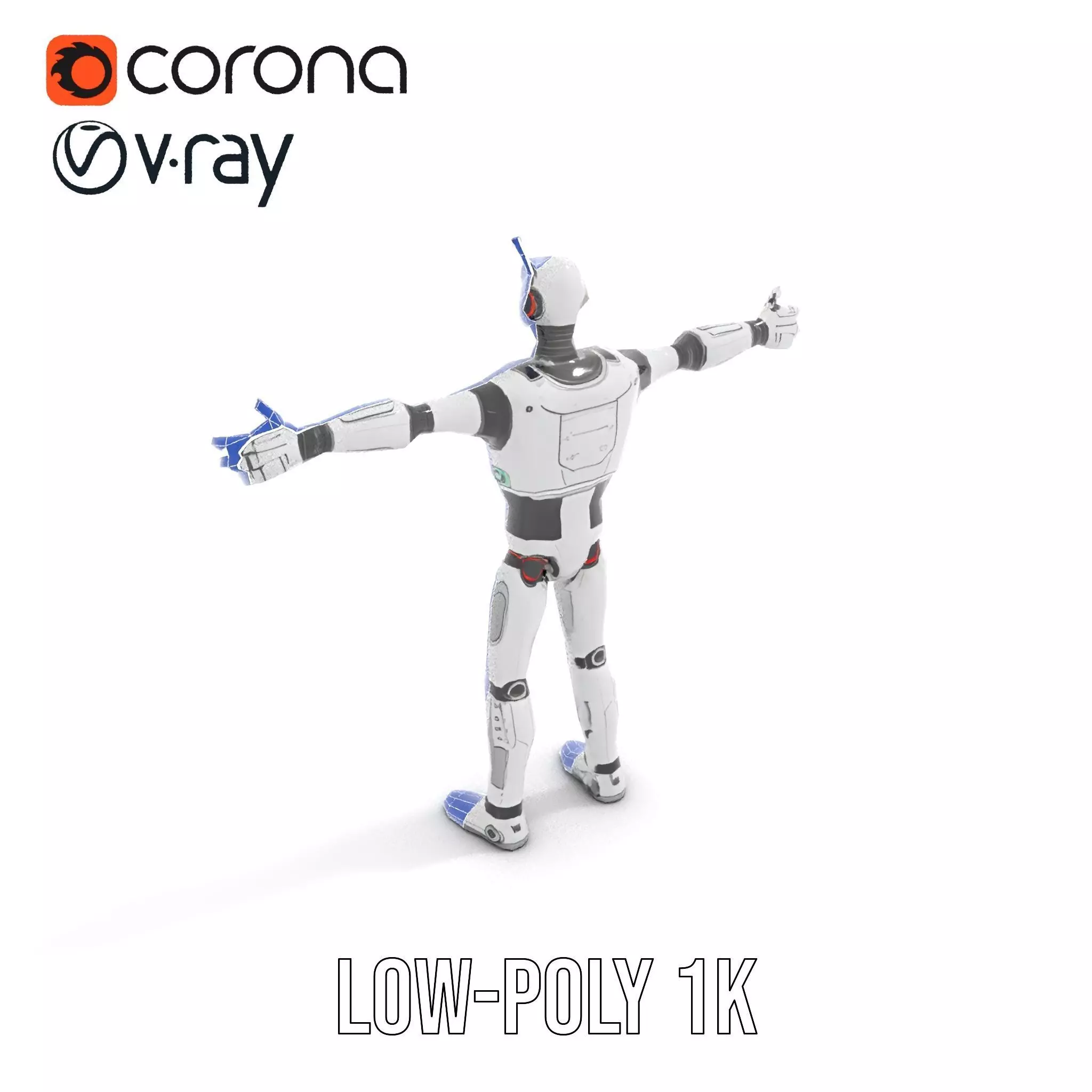 Retro Robot Character Model Pack Low-poly 3D model_13