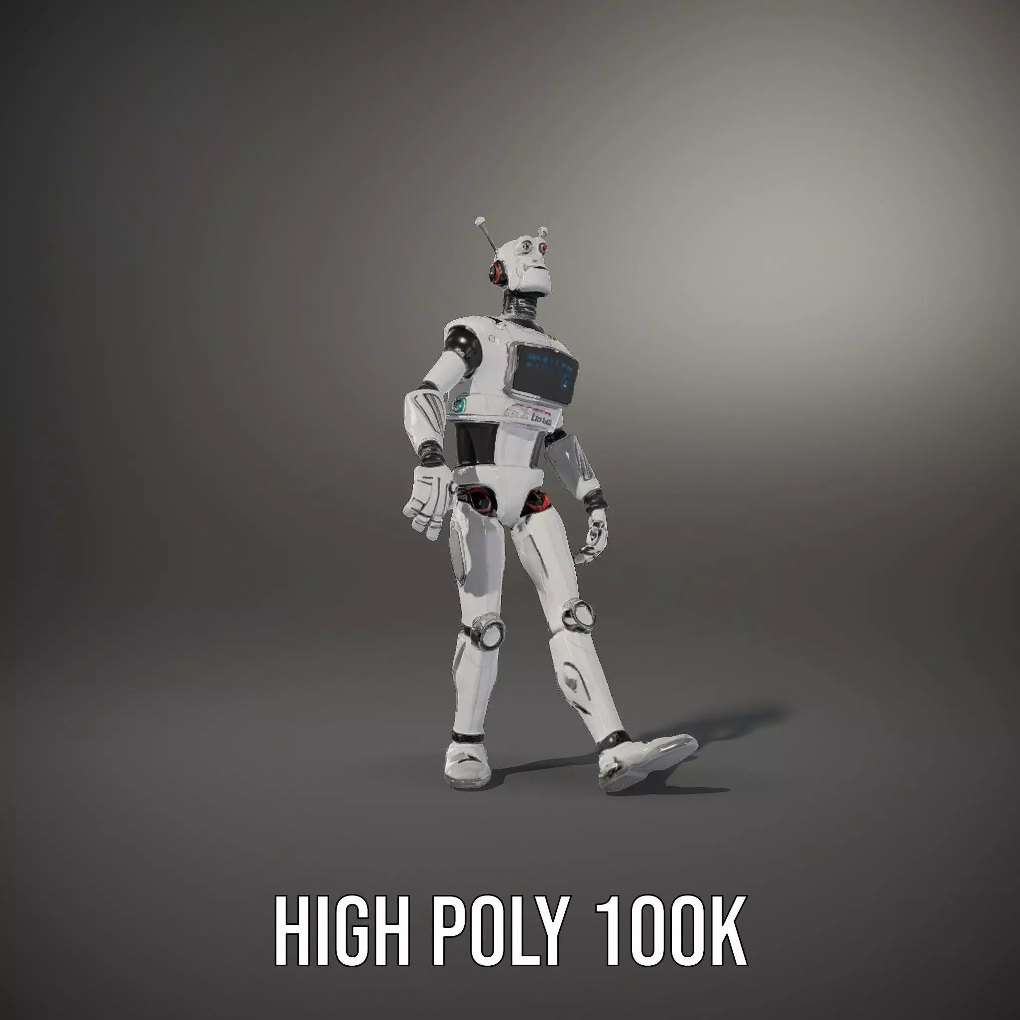 Retro Robot Character Model Pack Low-poly 3D model_17