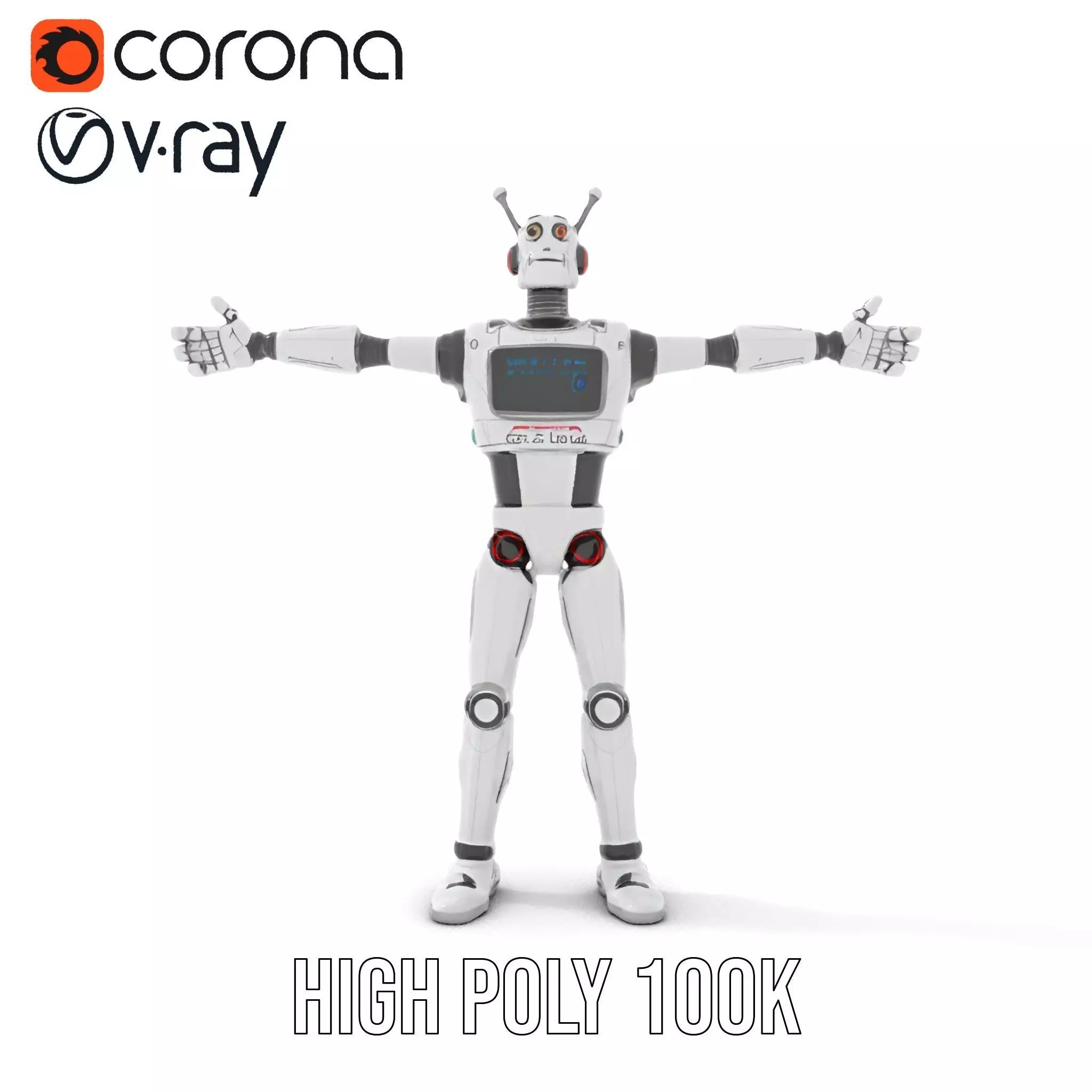 Retro Robot Character Model Pack Low-poly 3D model_23