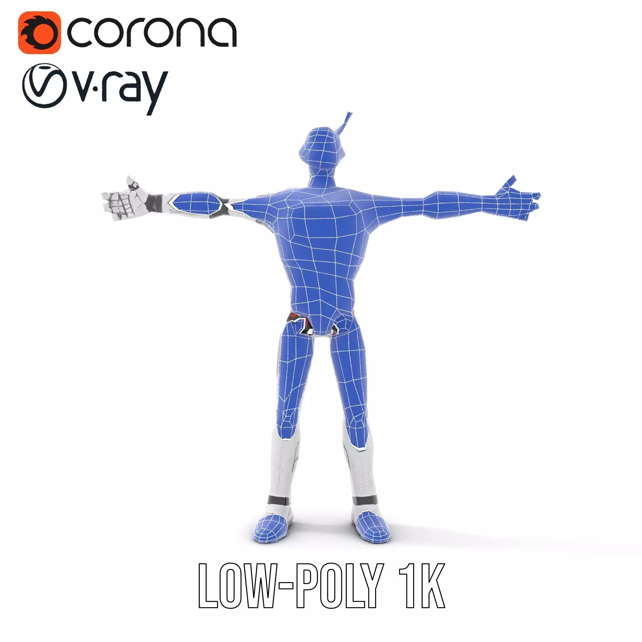 Retro Robot Character Model Pack Low-poly 3D model_31