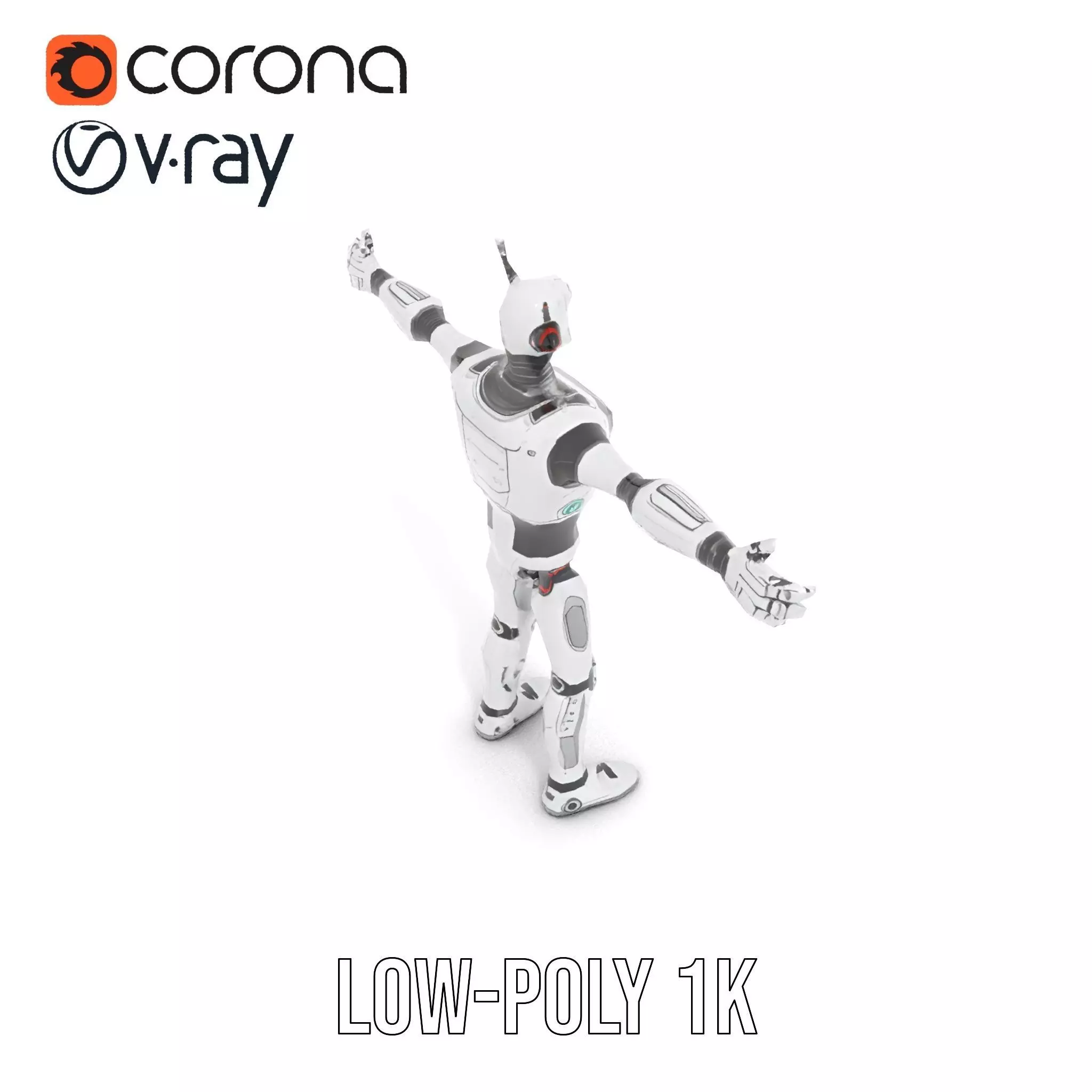 Retro Robot Character Model Pack Low-poly 3D model_16
