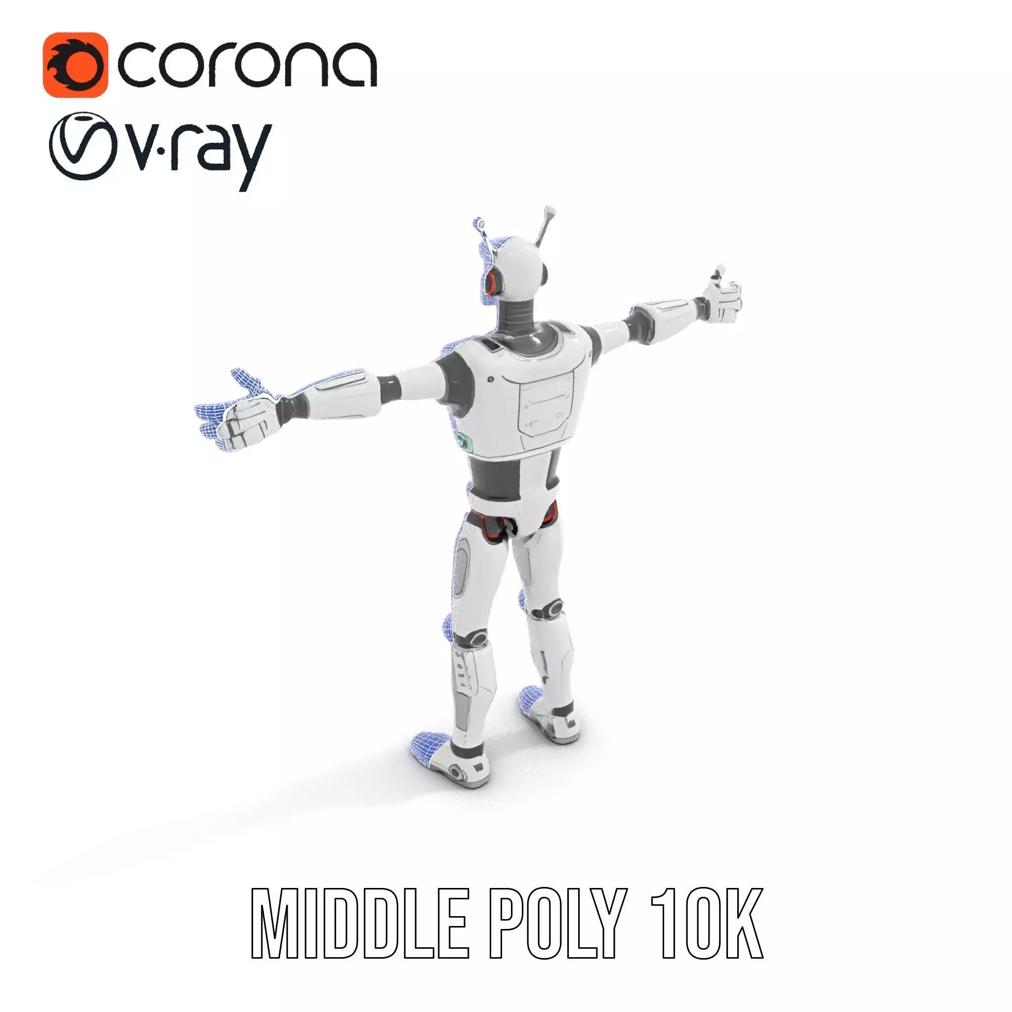 Retro Robot Character Model Pack Low-poly 3D model_5